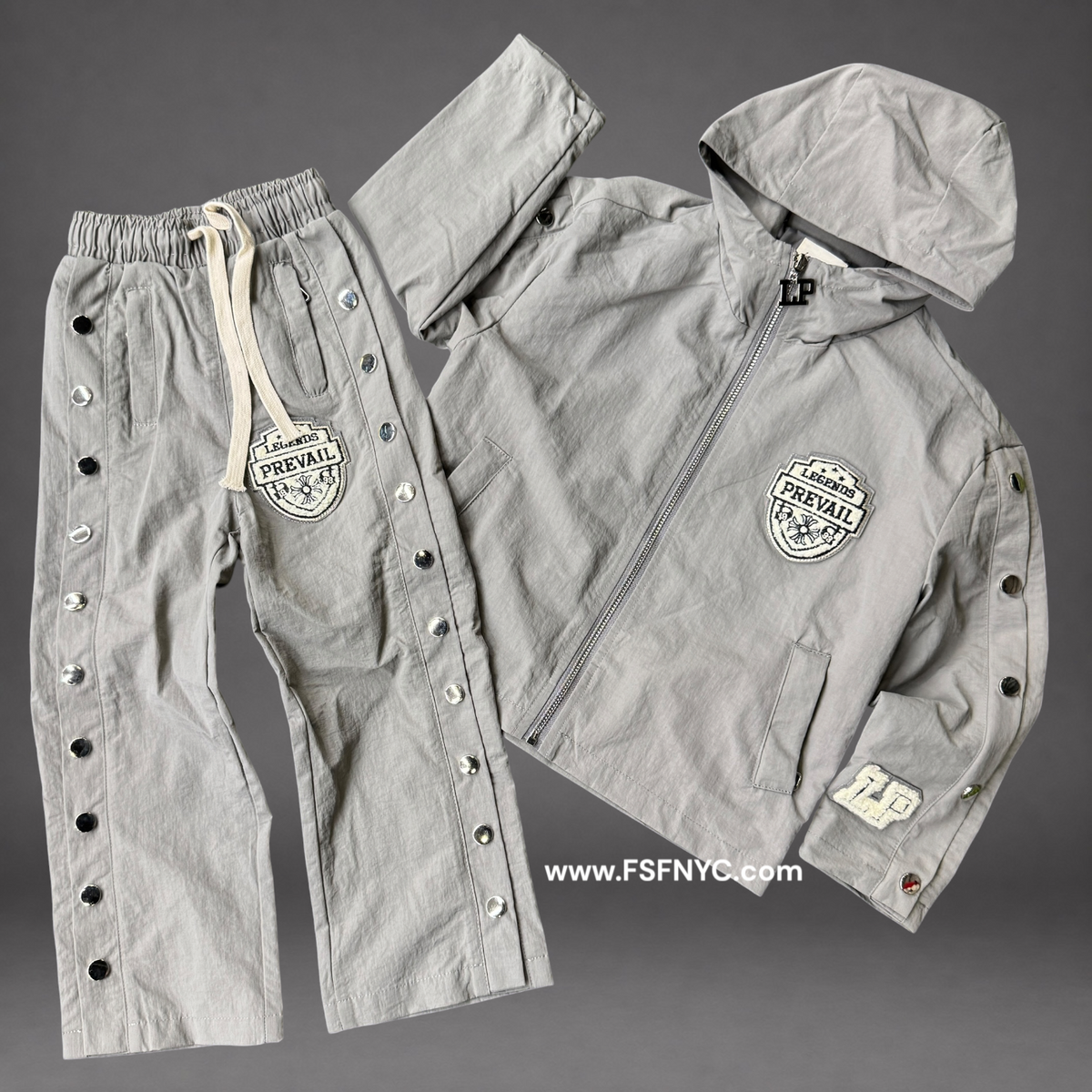 Prevail Kids - Patch Windbreaker Set - Grey