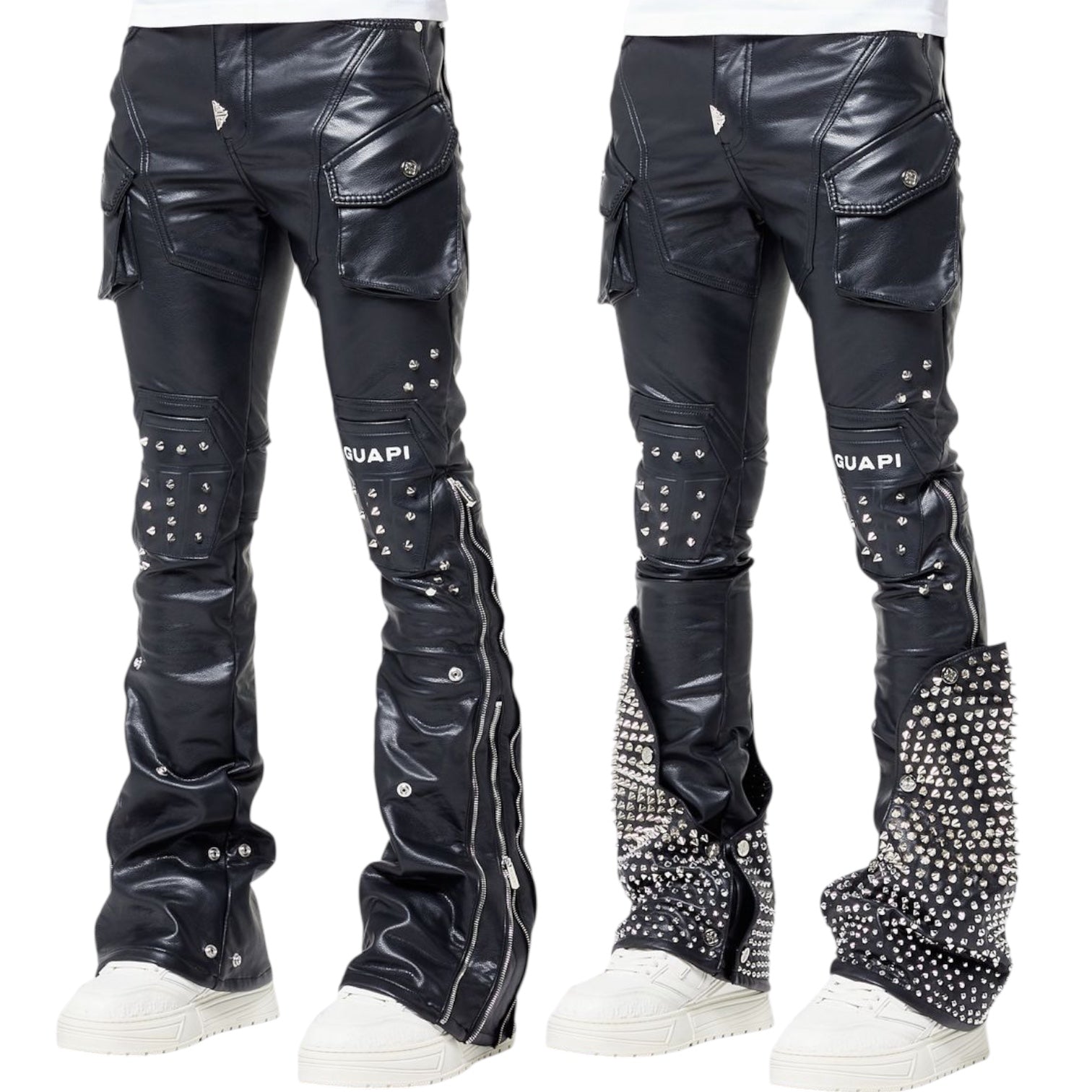 GUAPI - The Black Arc Leather Pants - Black
