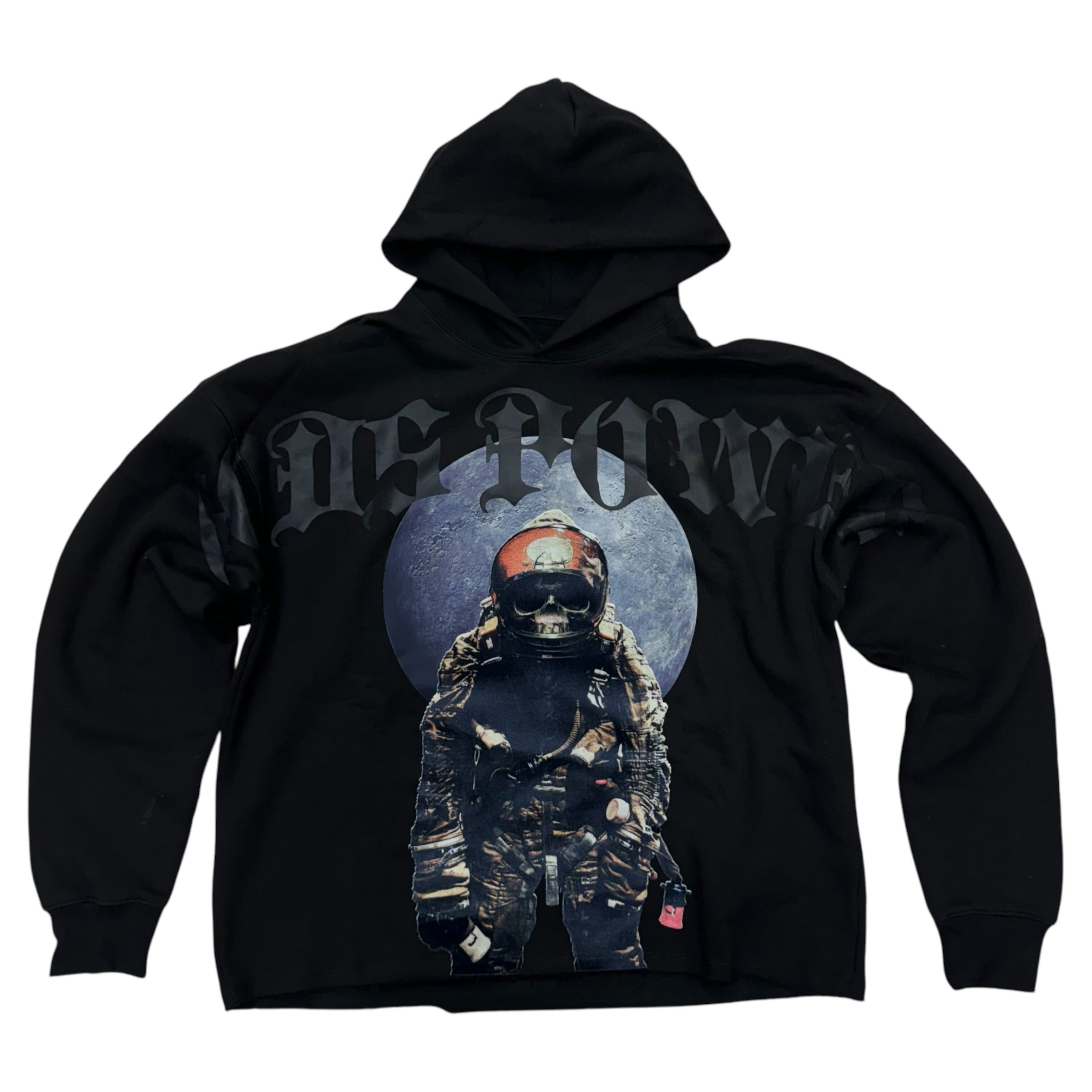 Roku God power cropped dropshoulder hoodie Black 1564