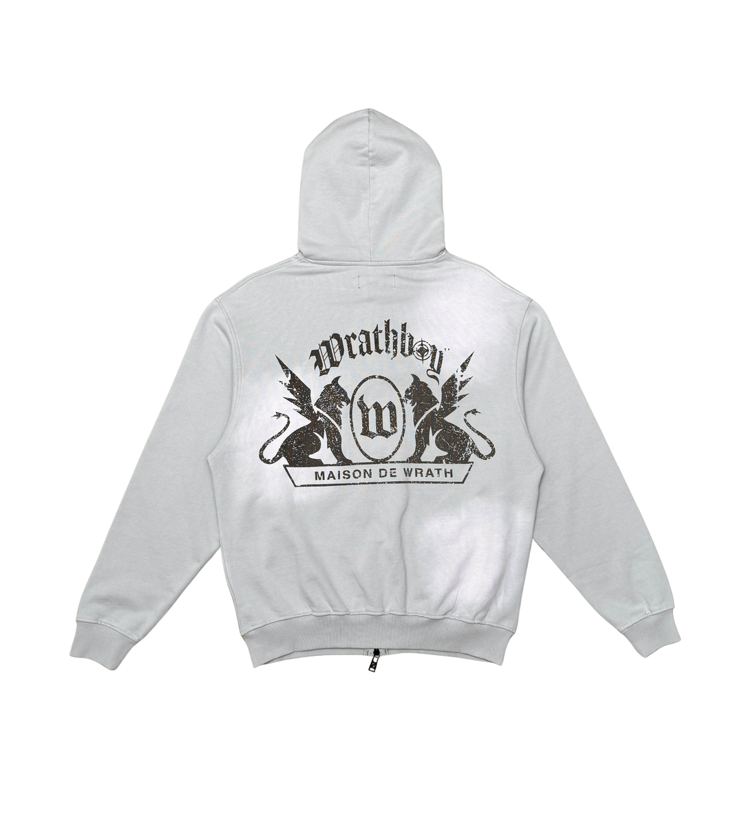 WRATHBOY - Maison Fade Zip Hoodie - Light Grey - 099