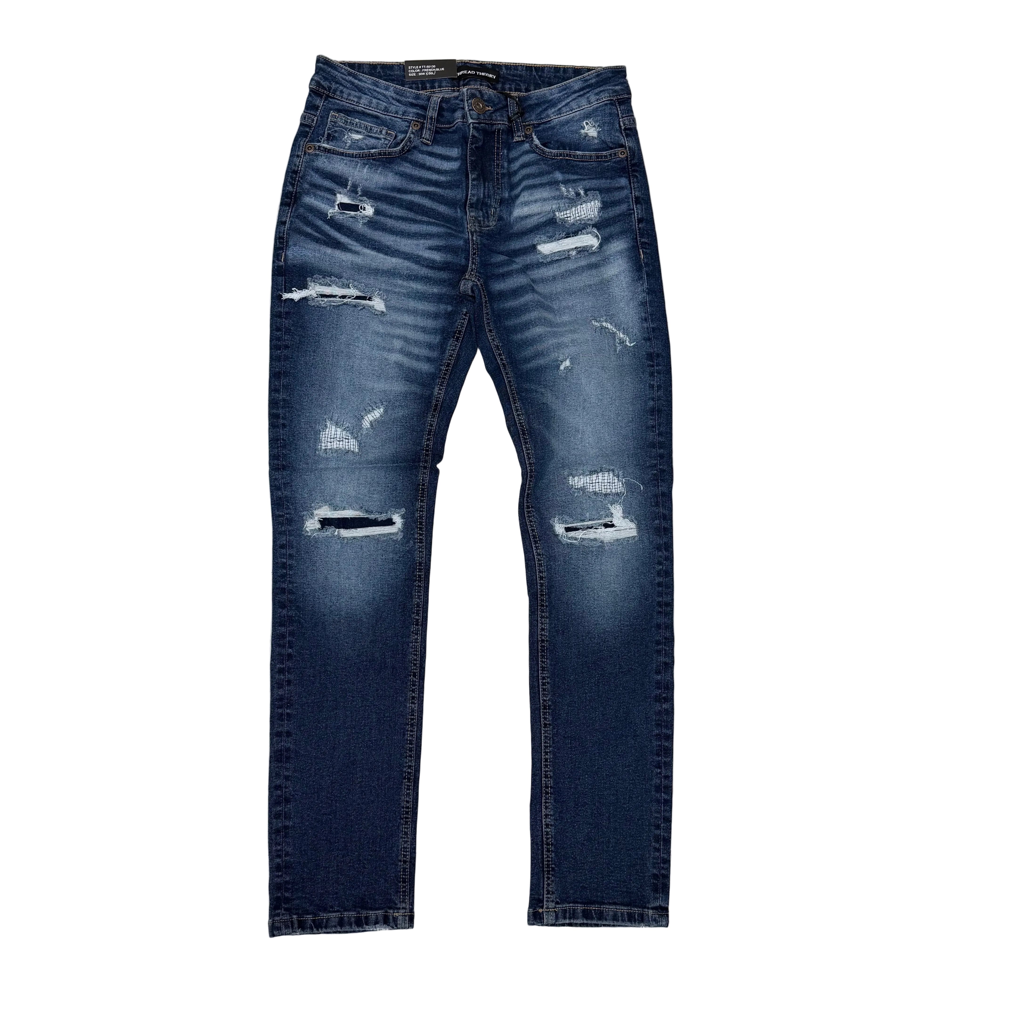 Threads - Slim Fit Distress Denim - French  - 50130