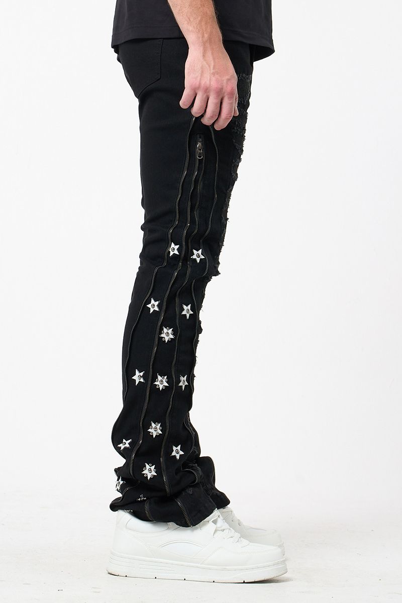 W - The Hayat Zipper Stacked Denim - J.Black - M8452