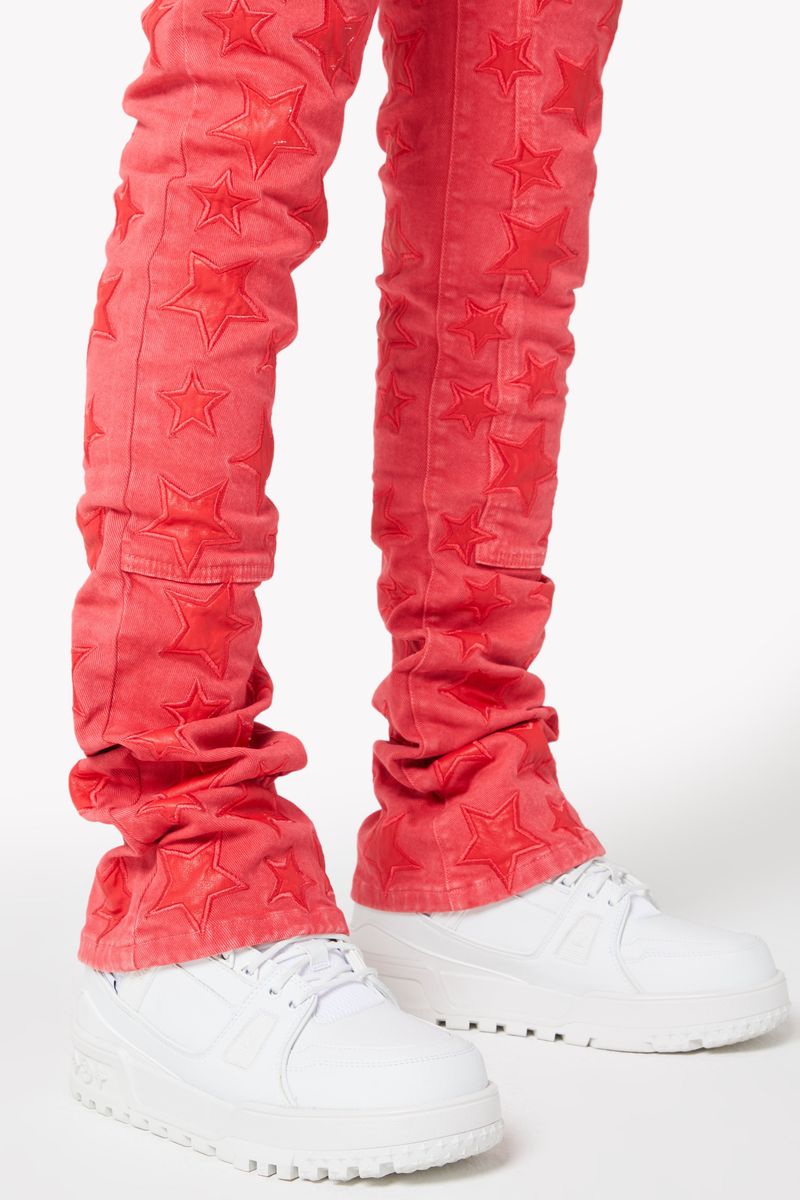 Guapi Stacked Stars Denim Red Wash