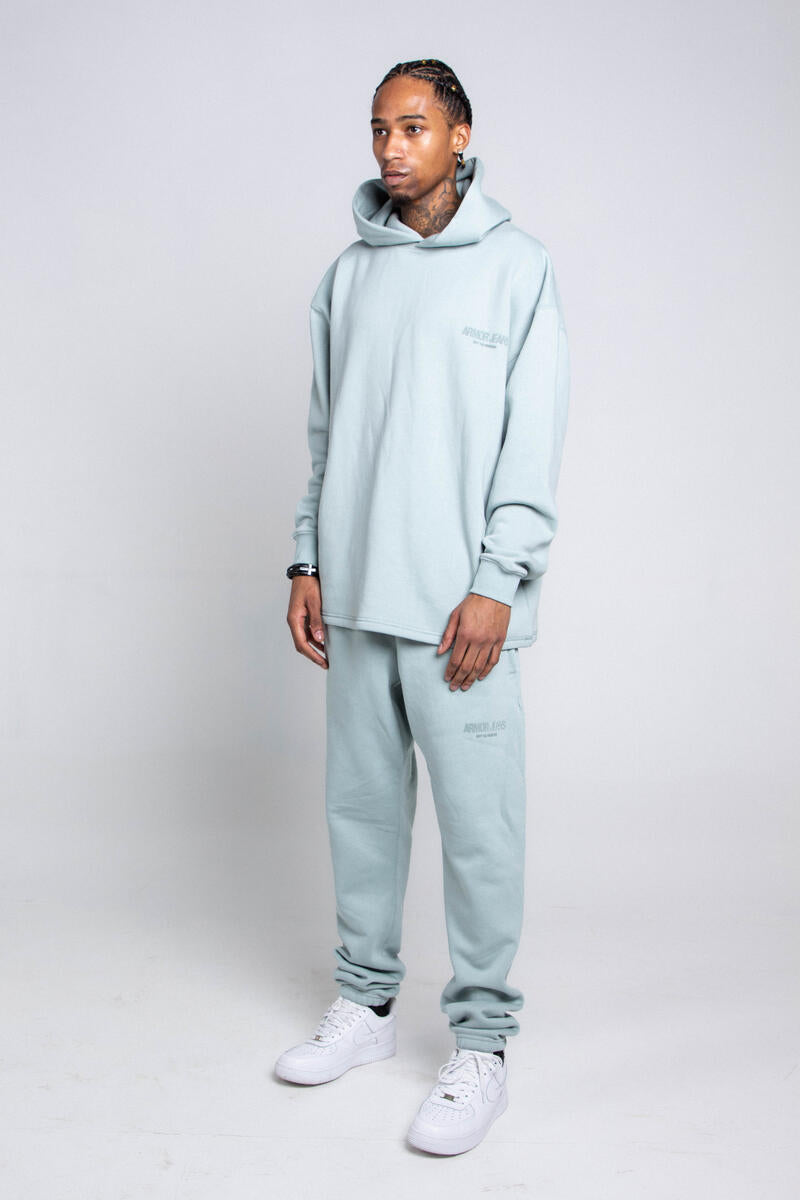 Oversize Hood w Jogger Sweats set Light Teal 713