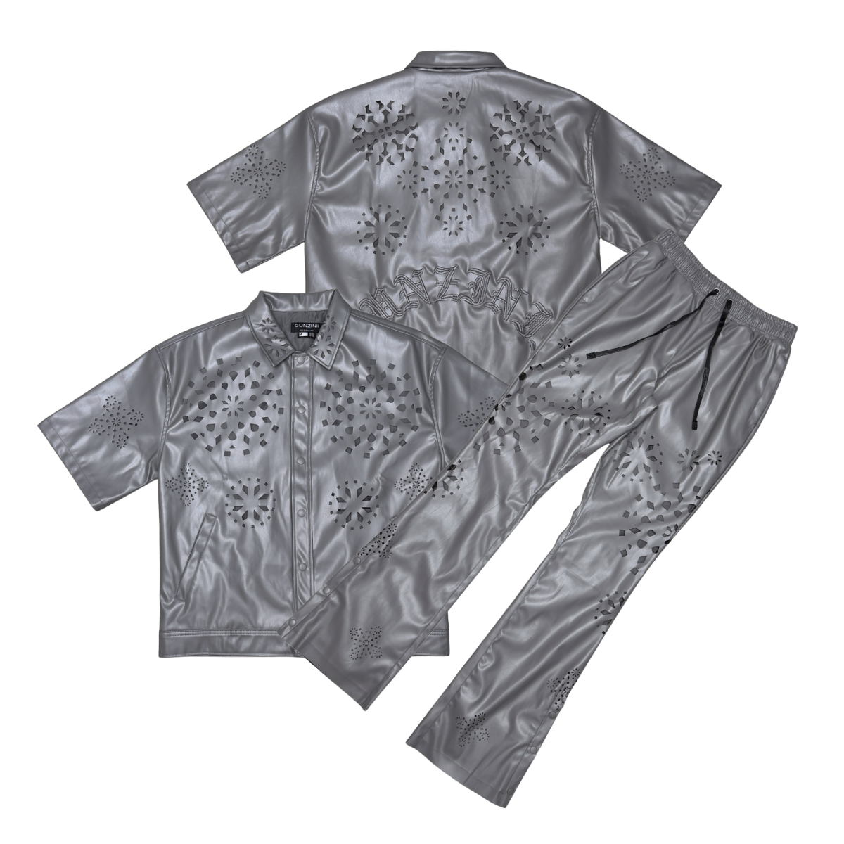 Gunzini - Stacked PU Leather Set - LtGrey - Gz1047 gc1046