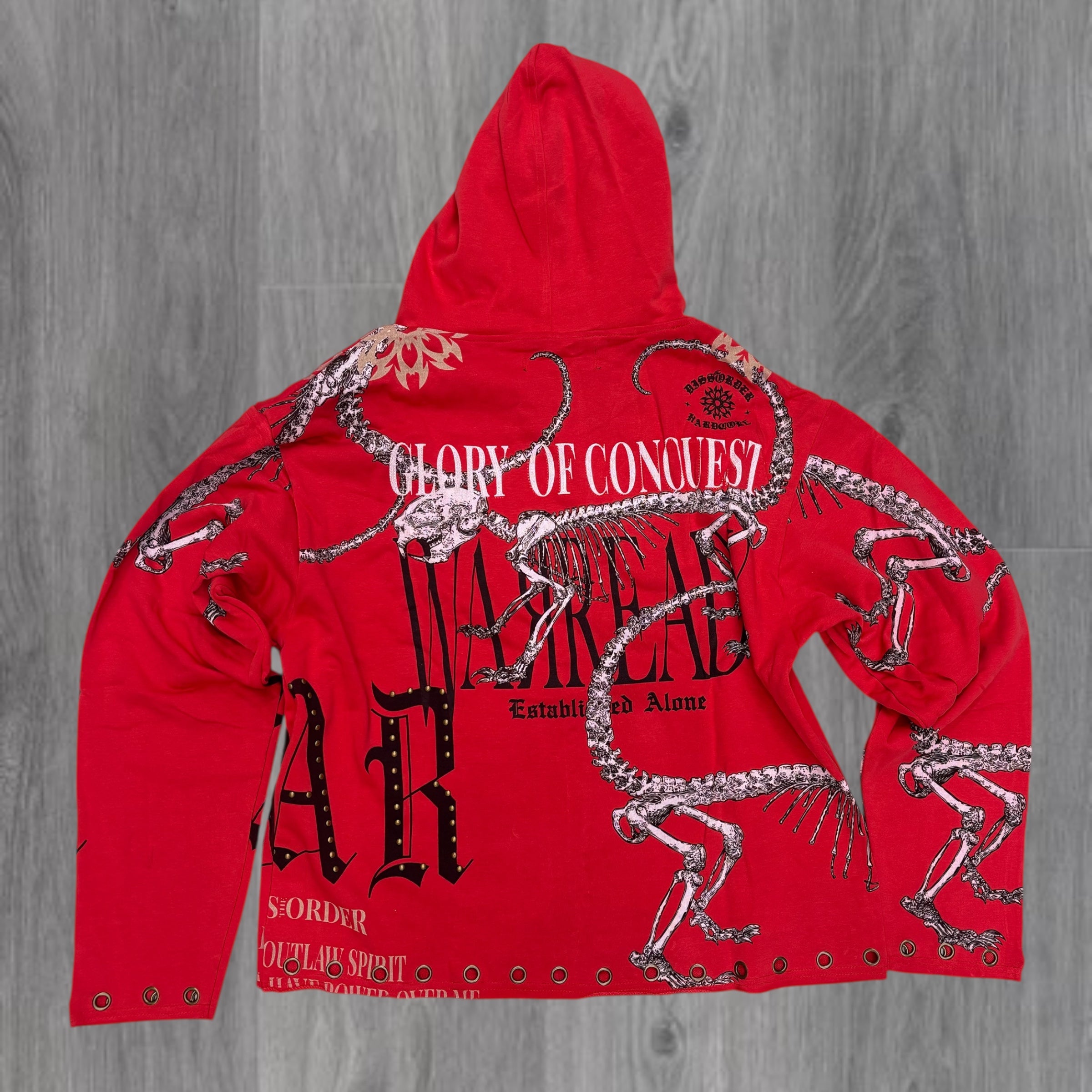 DISORDER - WAR Zip Hoodie - RED - 342
