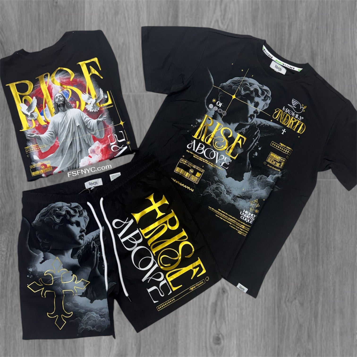 UNDRTD - Above All Short Set - Black/Gold - 100200