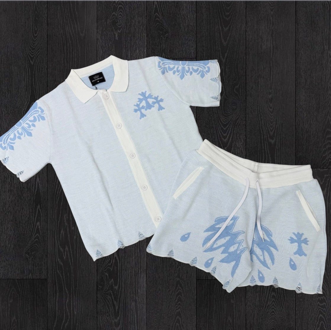 One Million - Knitted Short Set - White 325