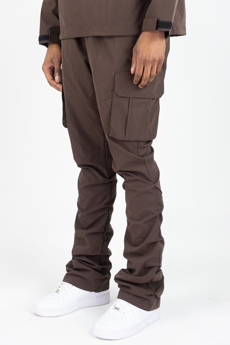 Rebel - STACKED NYLON CARGO PANT (BROWN) 422 522