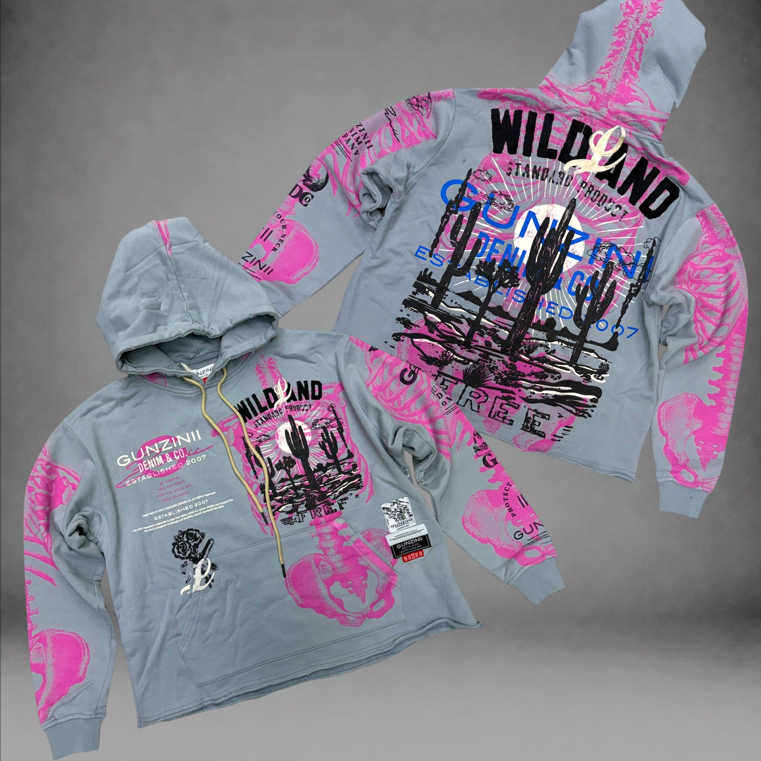 Gunzini - Wild West hoodie - Lt Grey 859