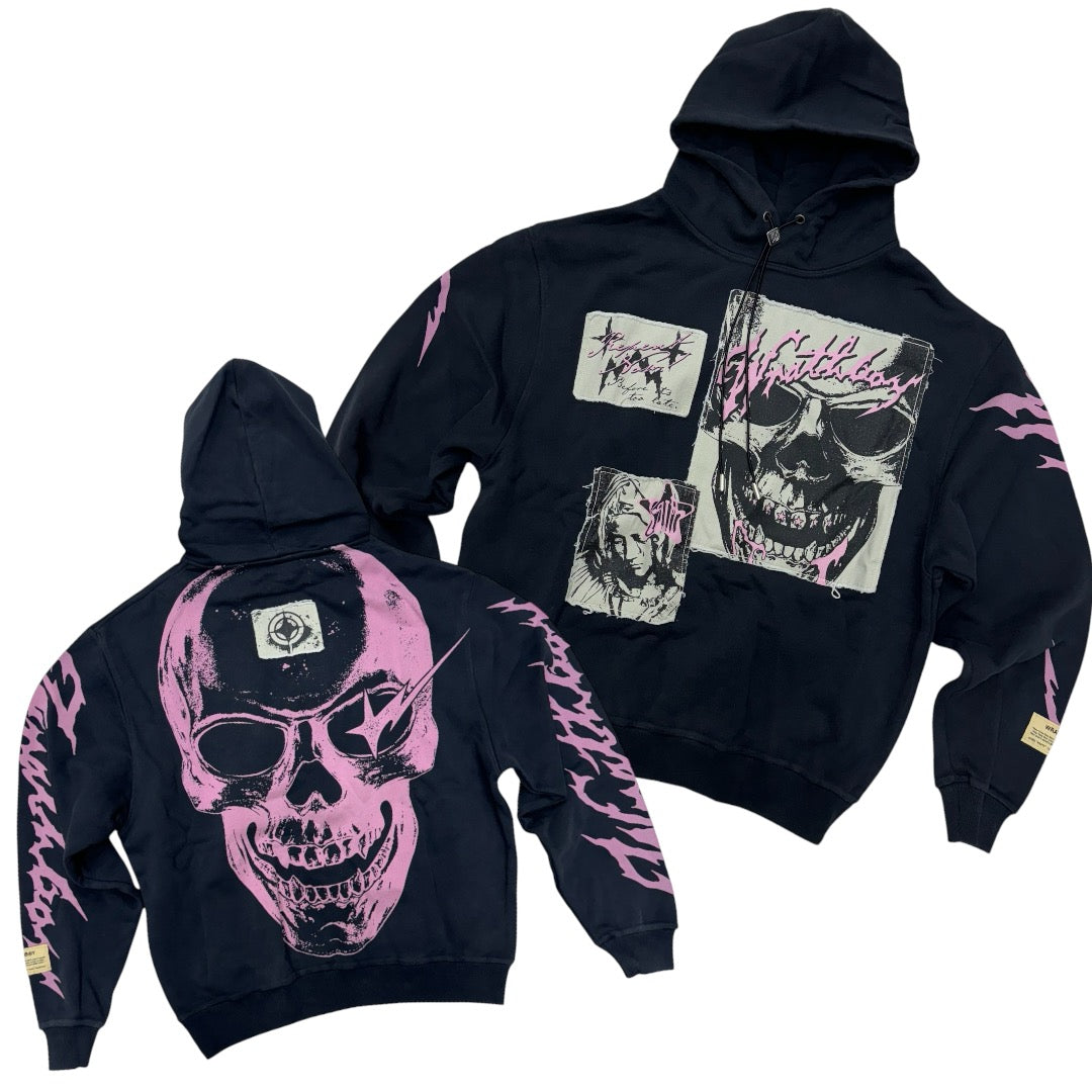 WrathBoy Reprent Crop Hoodie Black 943