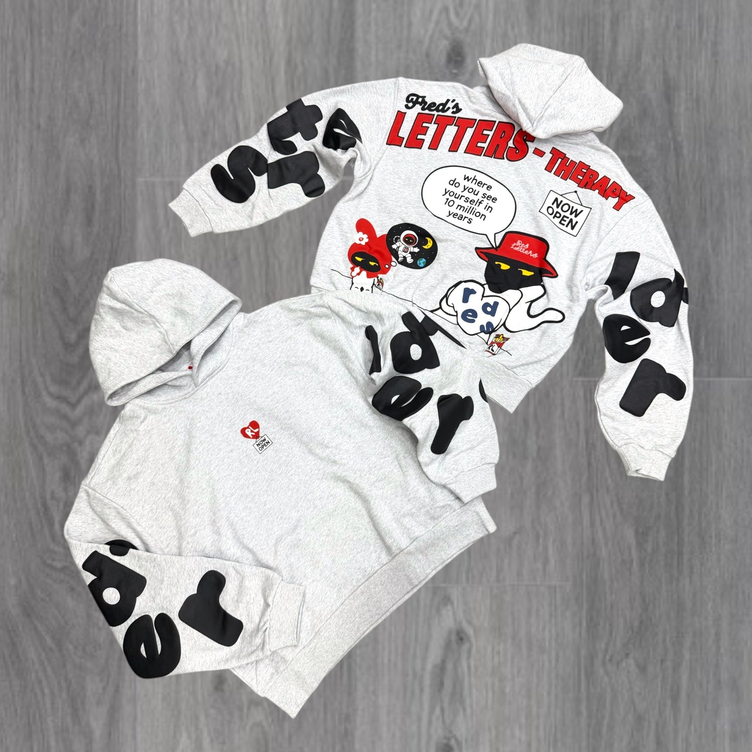 RL - OverSized Fred Hoodie - Grey /Black