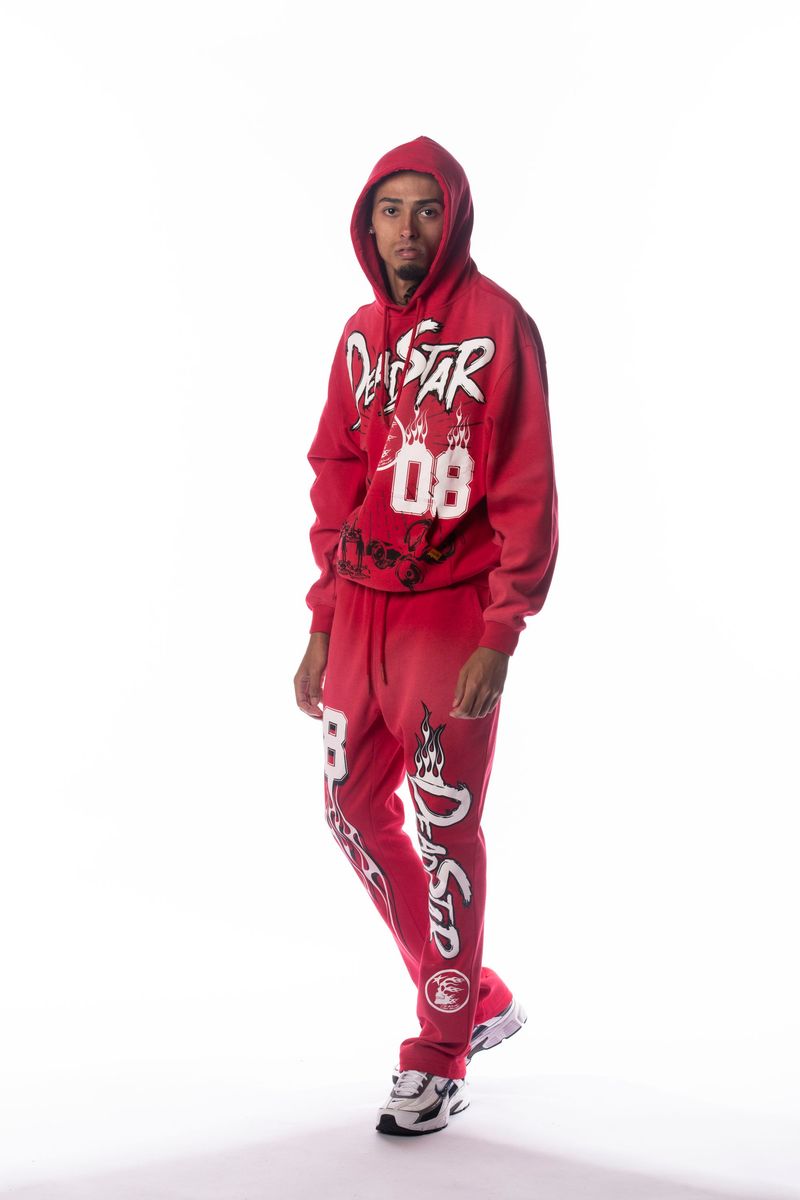 Civil Stacked Road To Paradise Sweat Suit Red 6114 6113