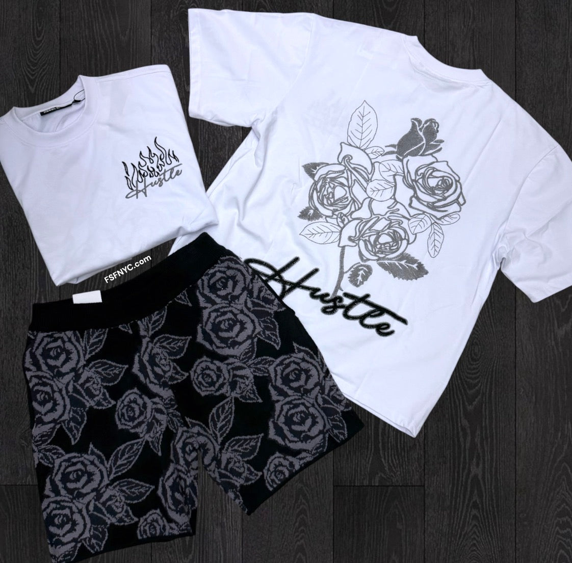 Rebel - Fame short Set - white Black
