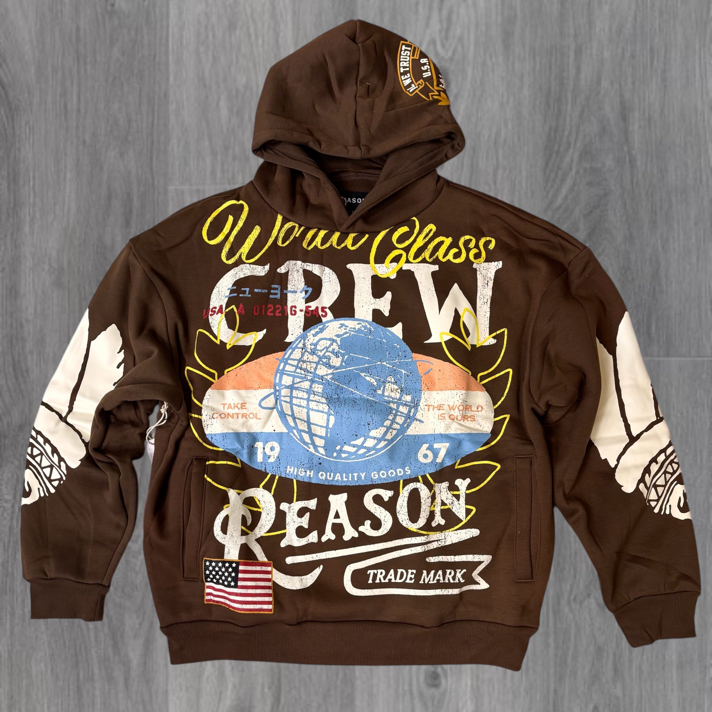 REASON - “ CREW “ HOODIE - BRWN - 501