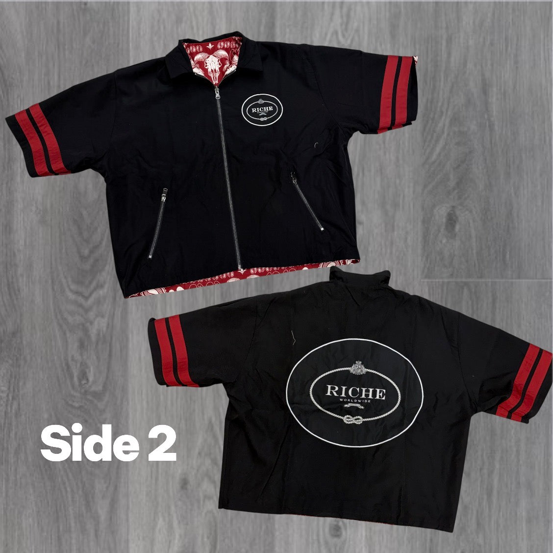 VR - Reversible Zip Polo - Red/Black - 1327