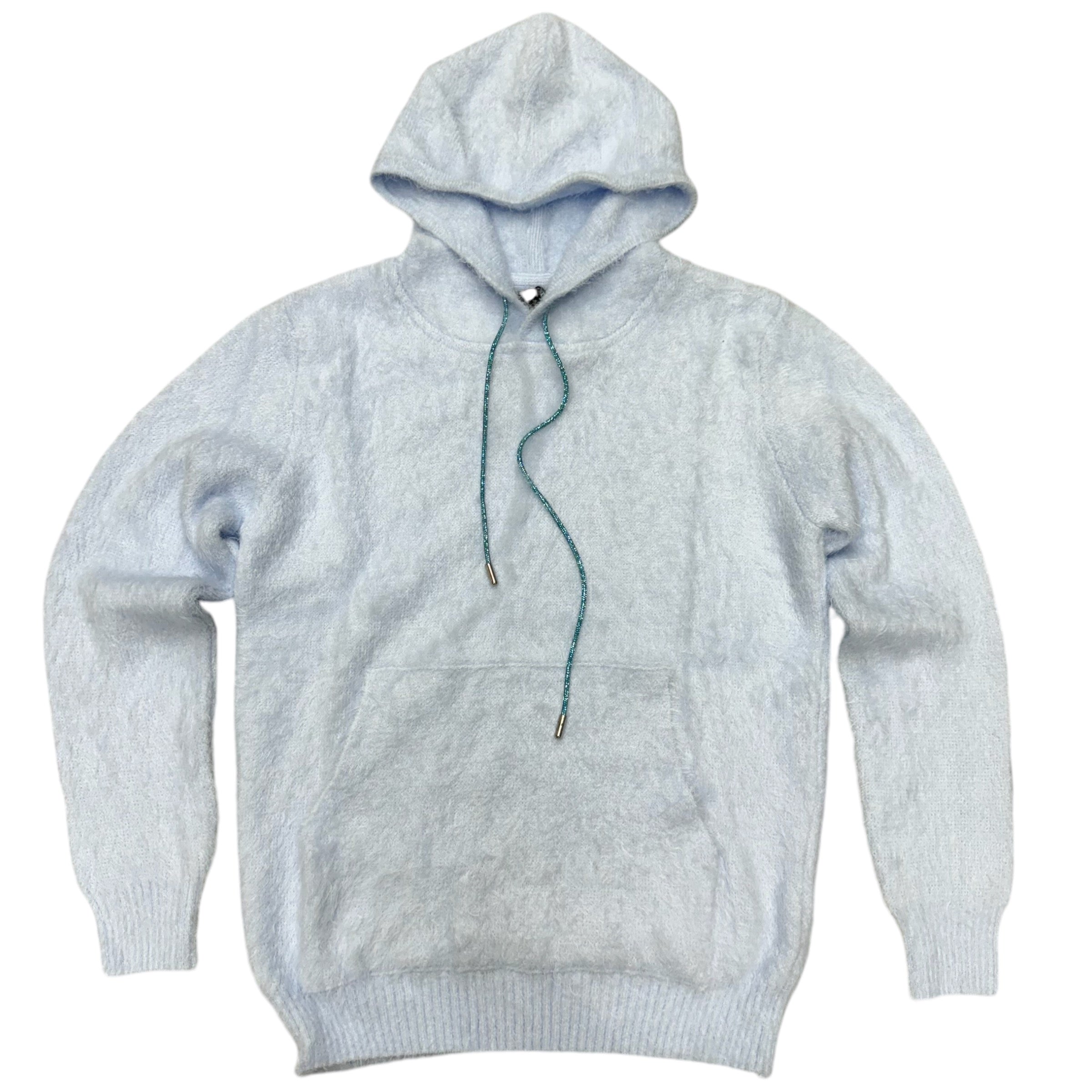 Baruda Crystal Mohair Hoodie Azure Blue 641