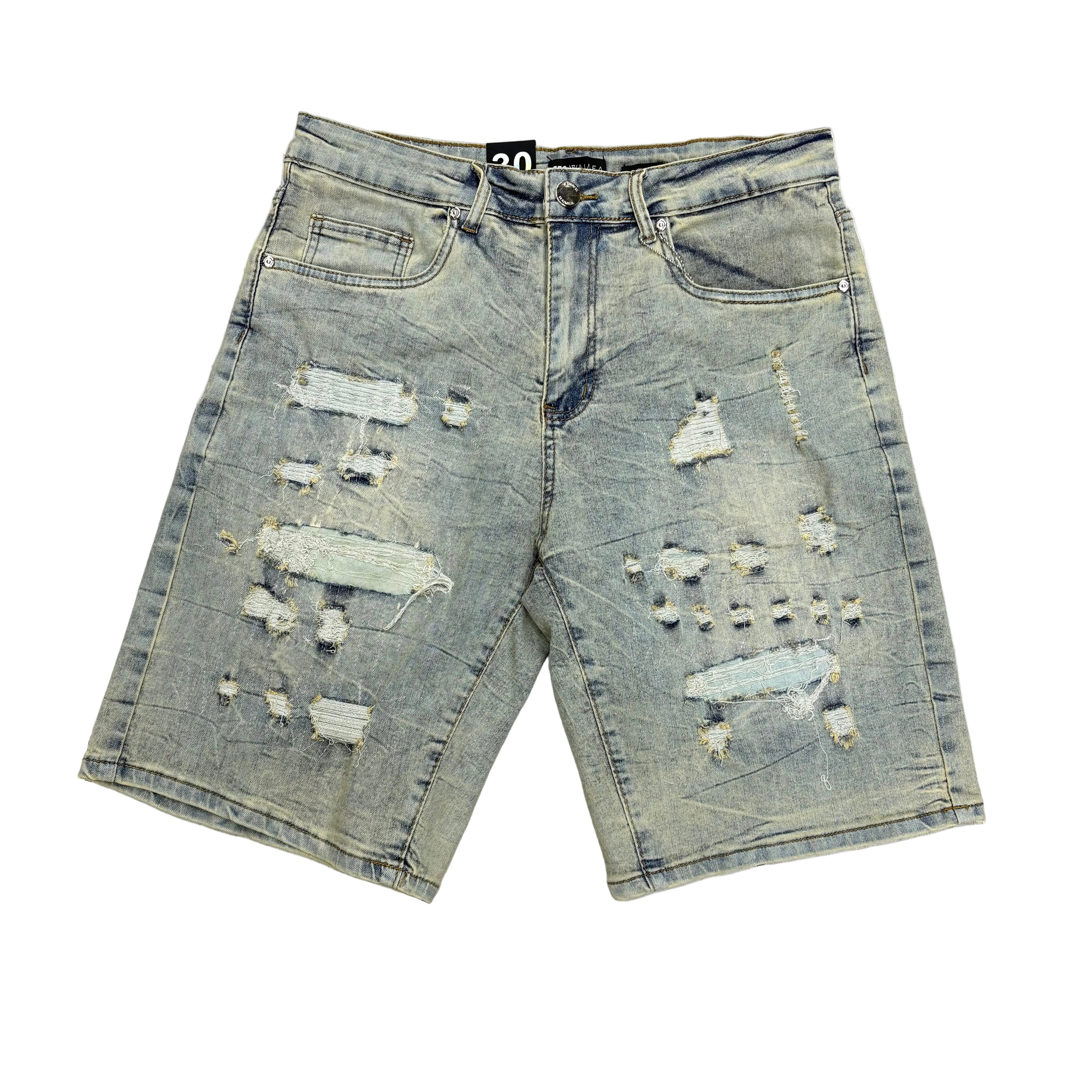 W - Distress Denim Shorts - Dirty Vintage  - M7593D