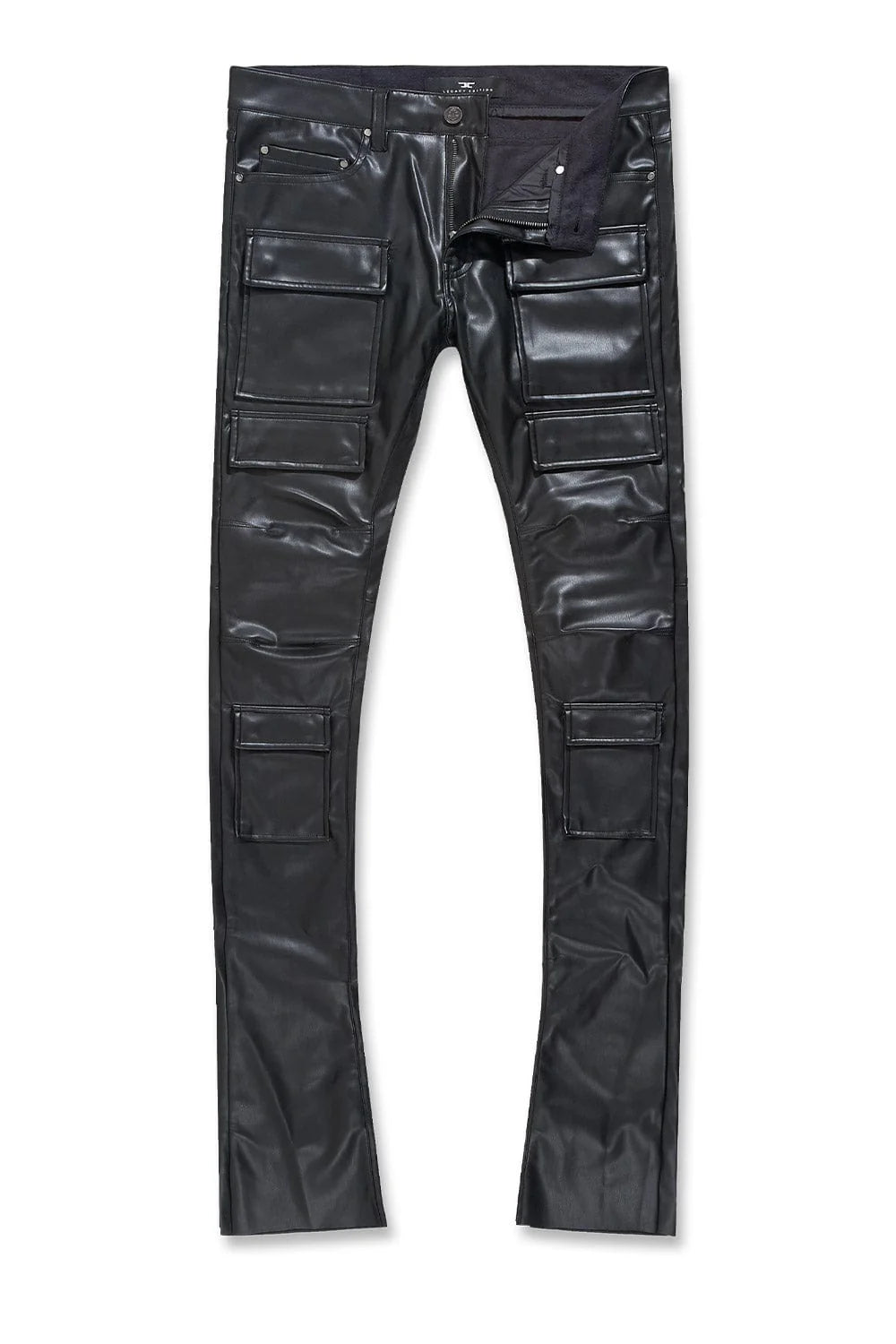 JC Stacked Utility pu leather pants Black JRF1218 1218