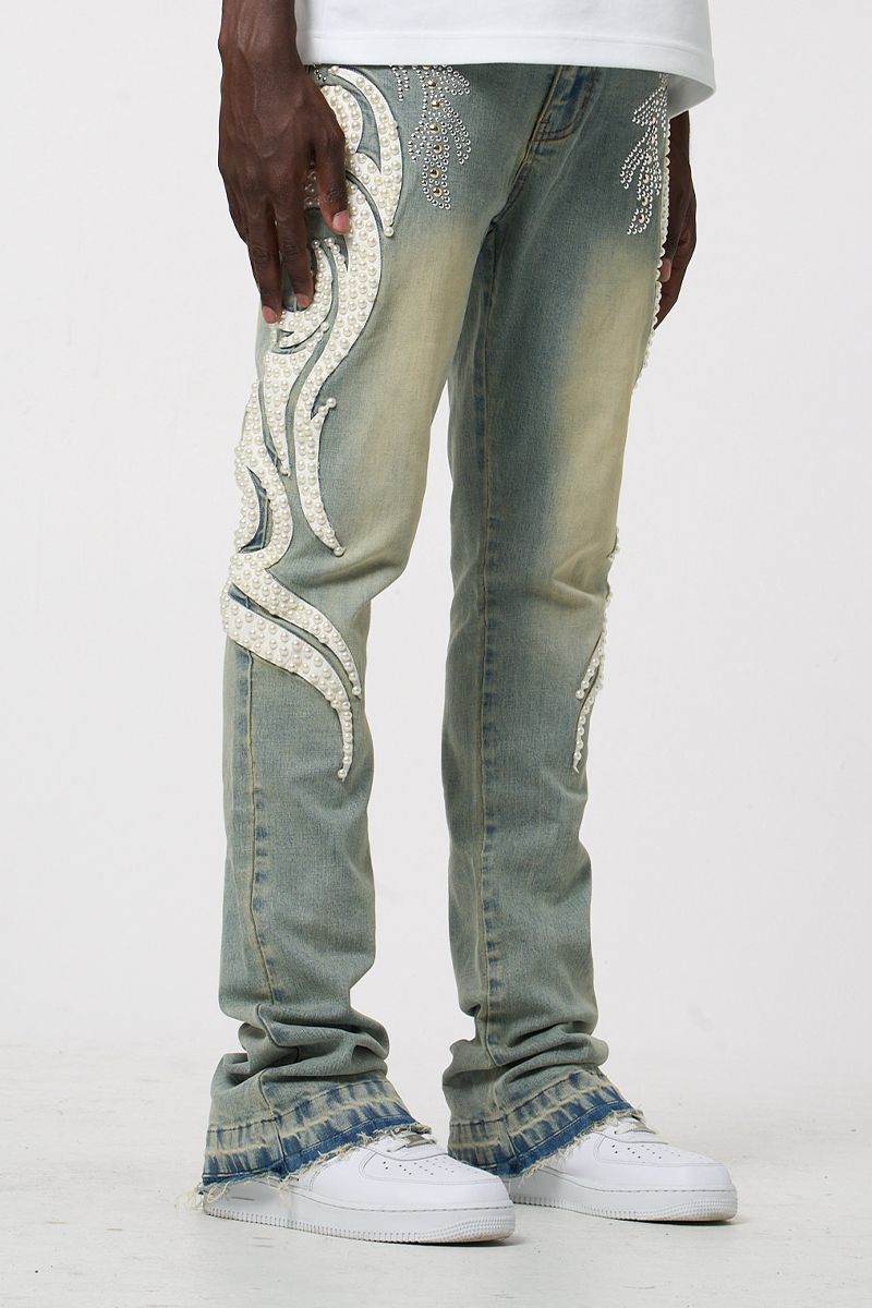 W - The Dunia Stacked Denim - Ant.Blue - M8505D