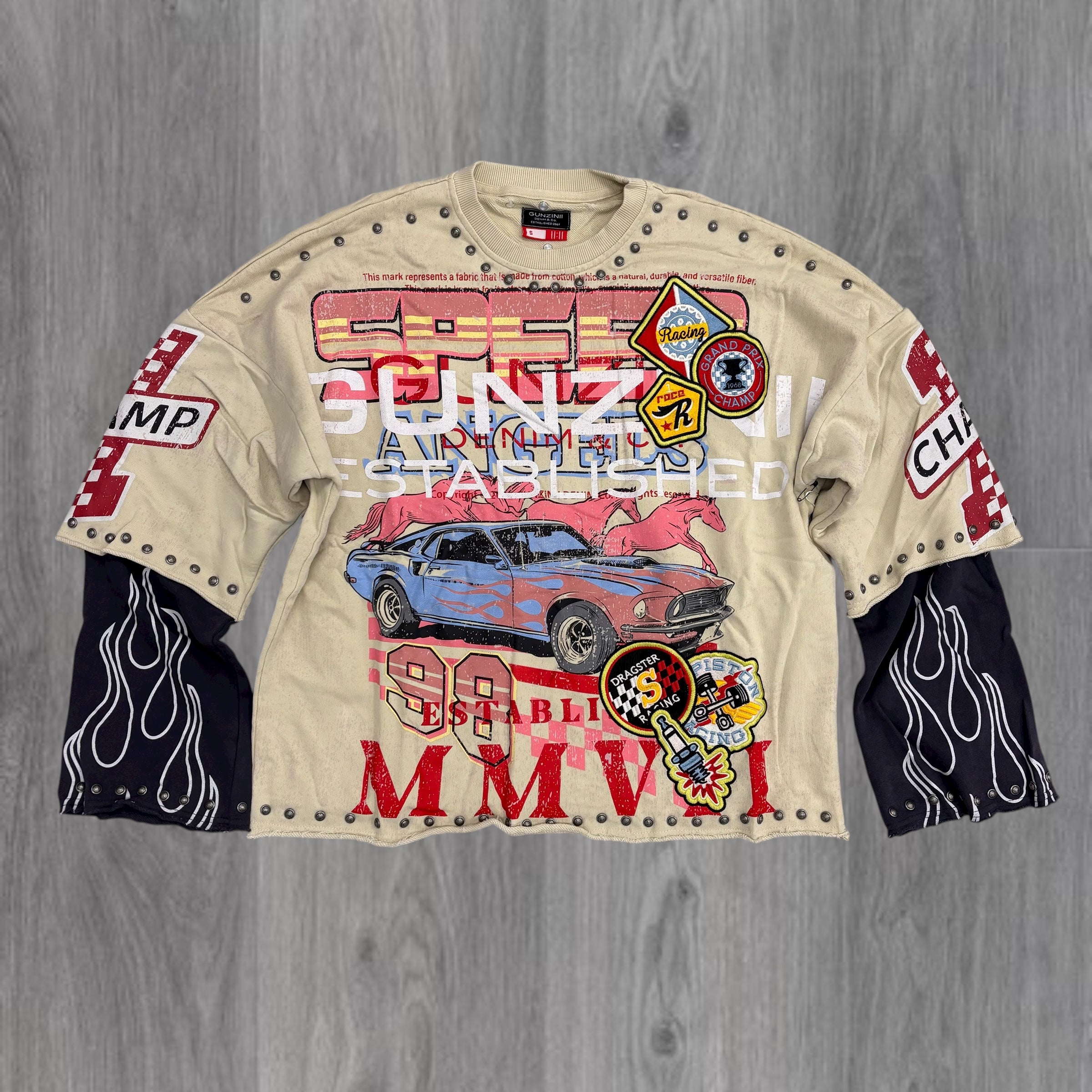 Gunzini - GRAND PRIX L/S Tee - SAND - Gz827
