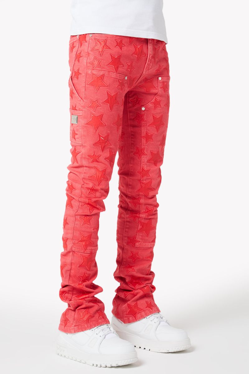 Guapi Stacked Stars Denim Red Wash