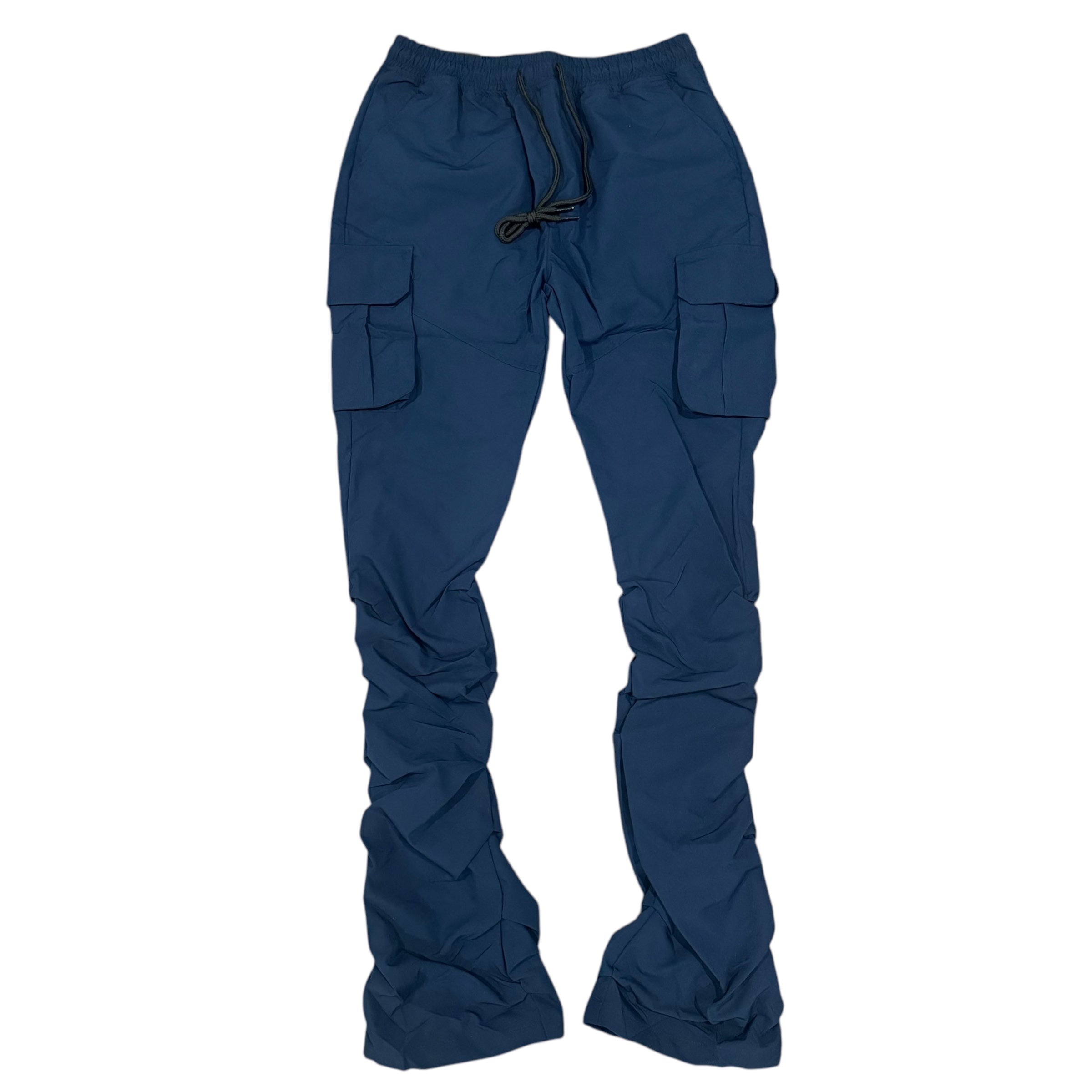 Rebel Stacked Nylon Cargo Pants Navy 422 522