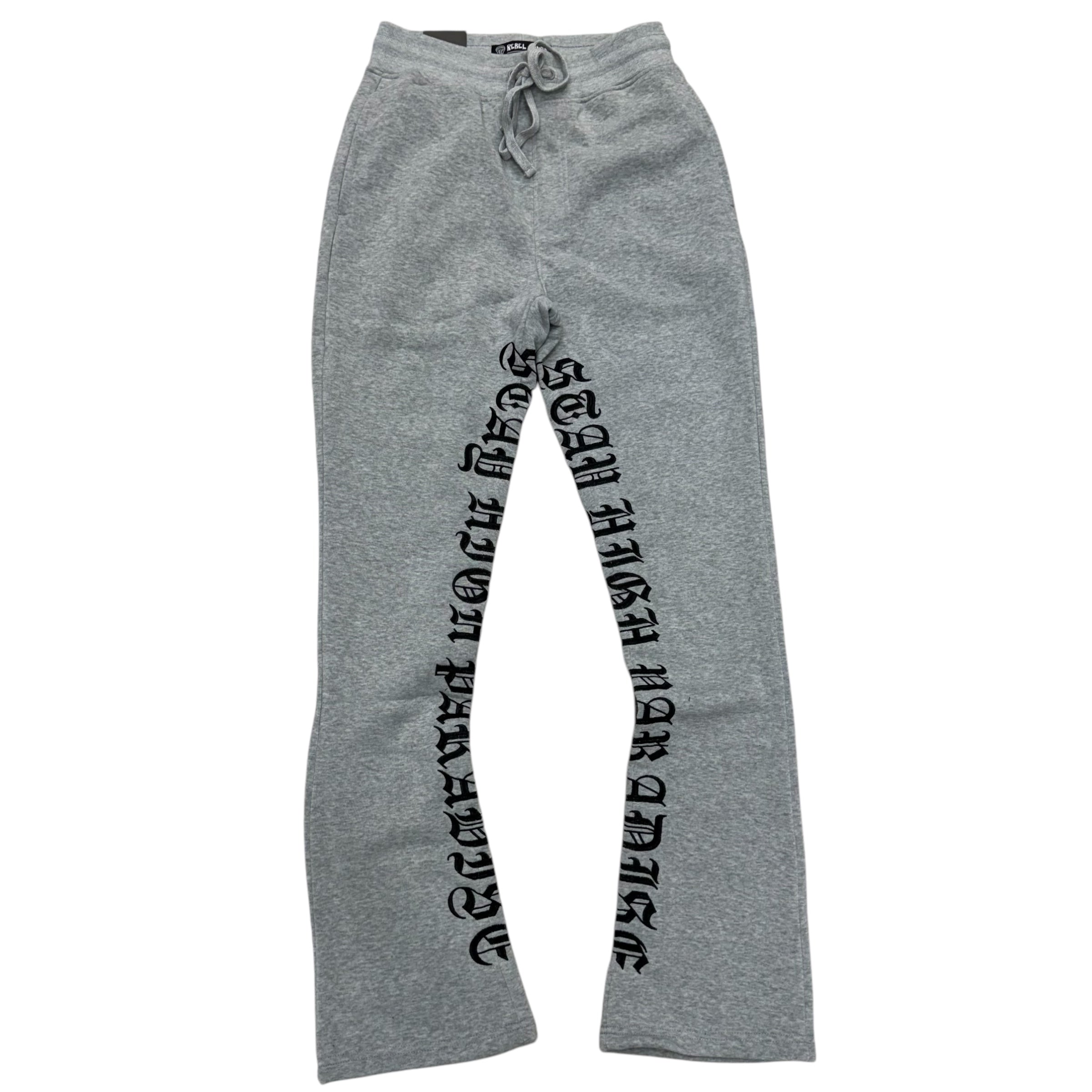 Rebel Stacked Hight Sweats Grey 491