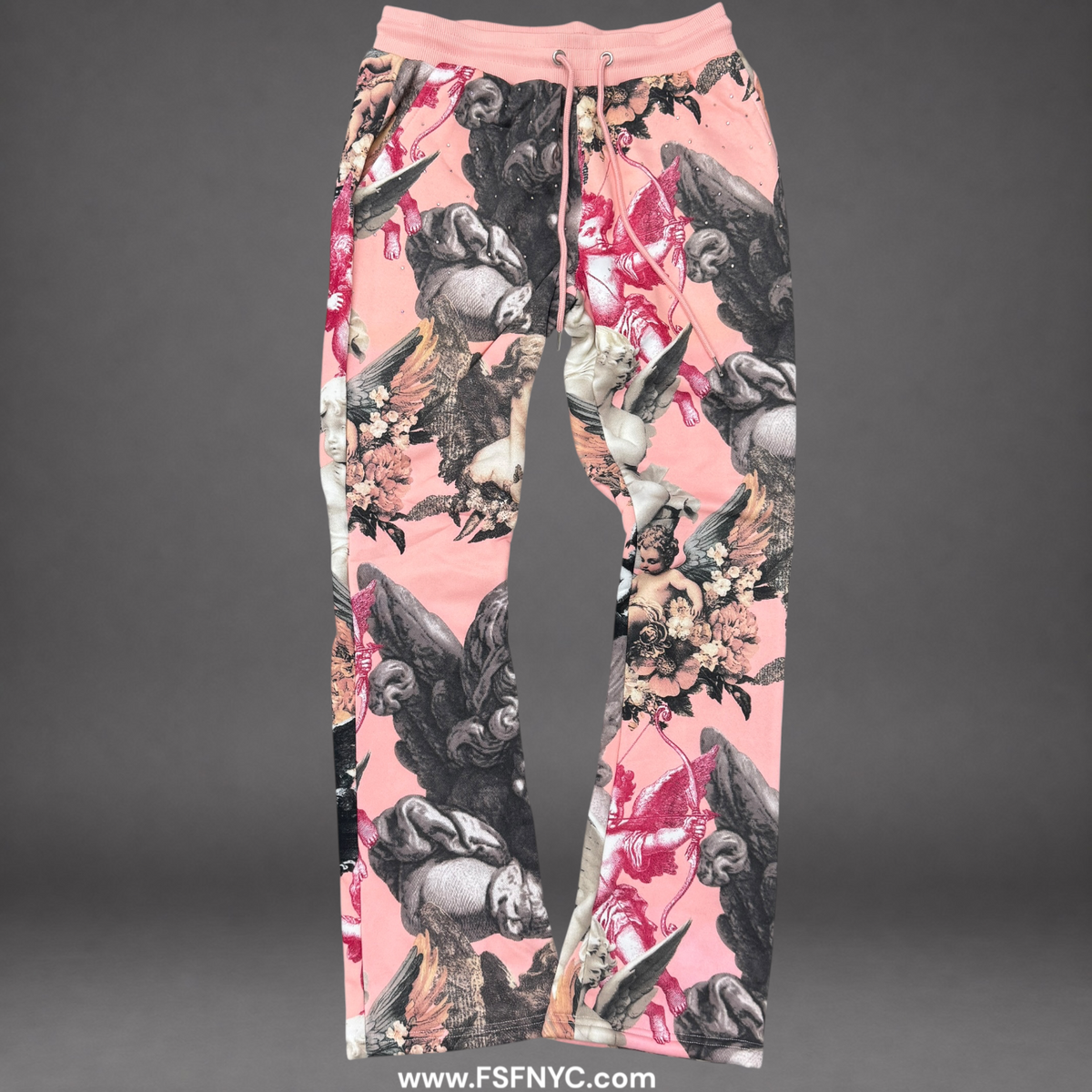 Pike - Flare Graphic Sweat Pants - L.Pink - 3615