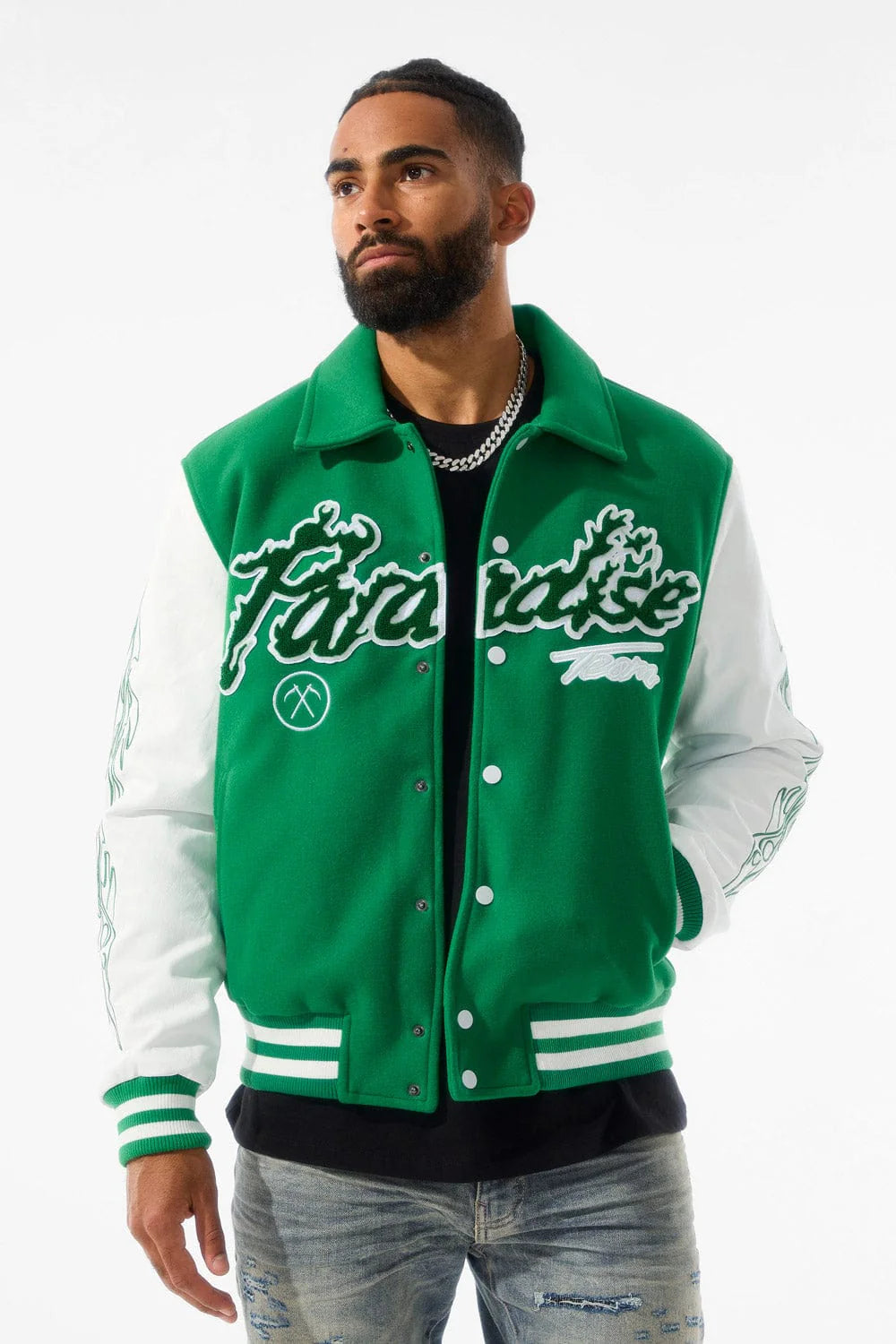 JC paradise Team varsity  jacket Kelly Green 91632