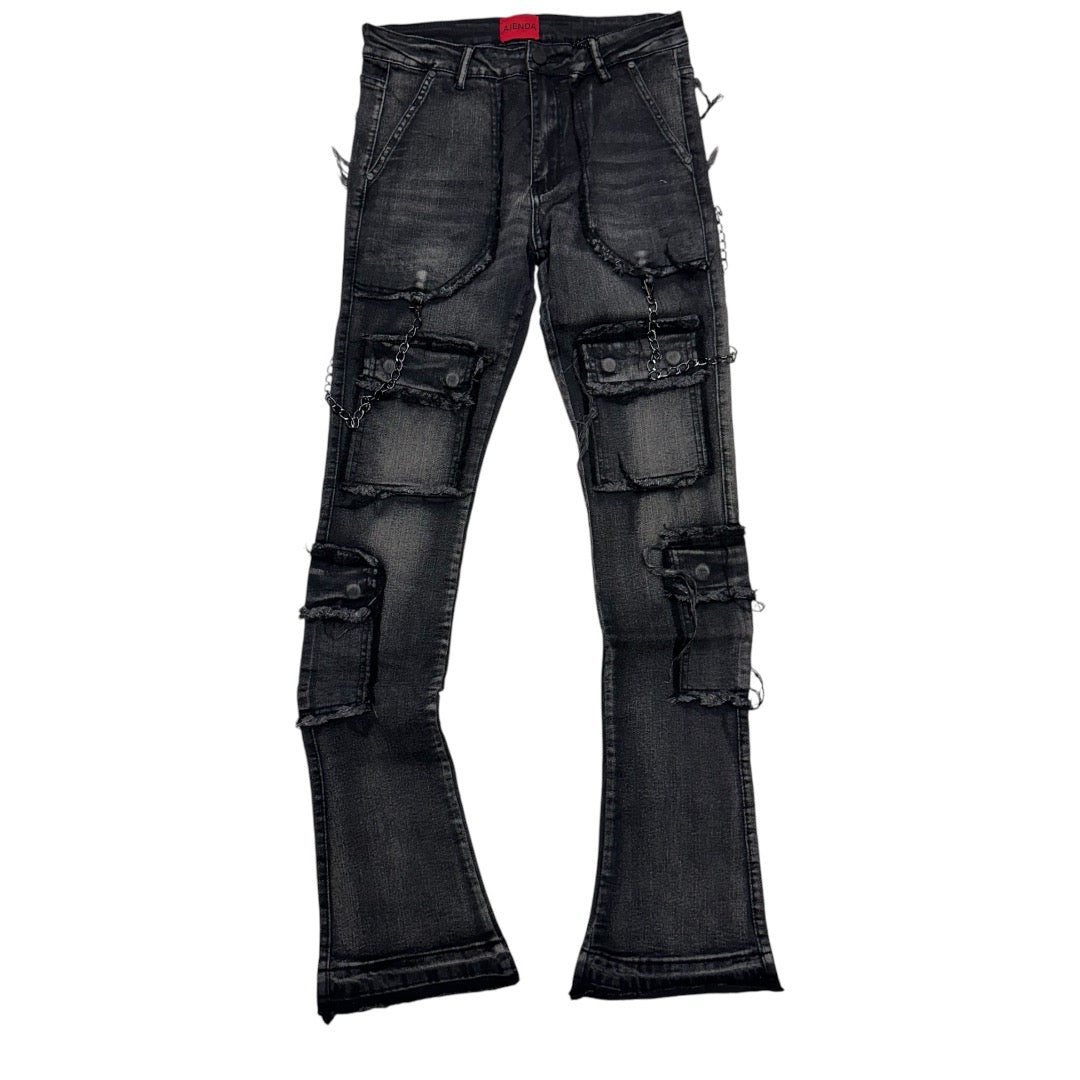 Agenda Stacked Utility Denim w. Black 3037