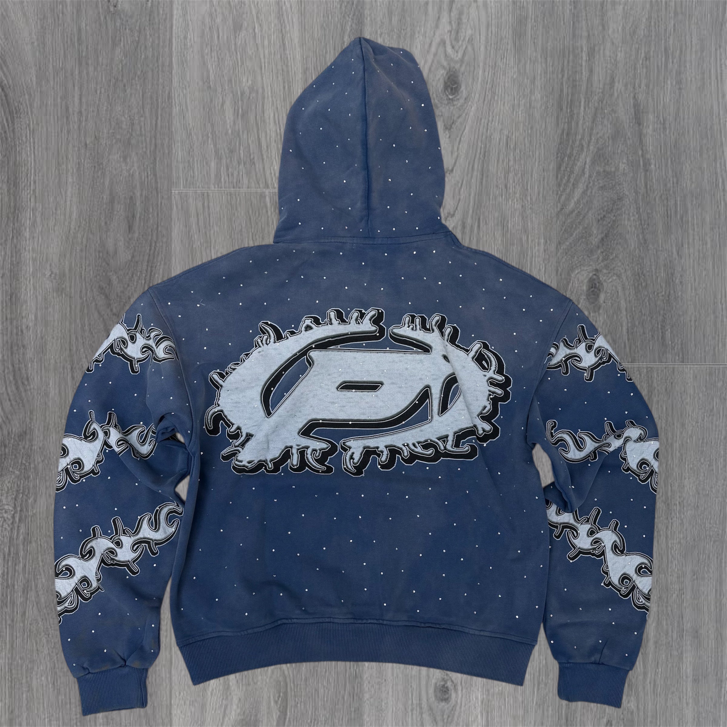 Prestige - Flames Hoodie - Blue (Runs small, Go up 1 size)