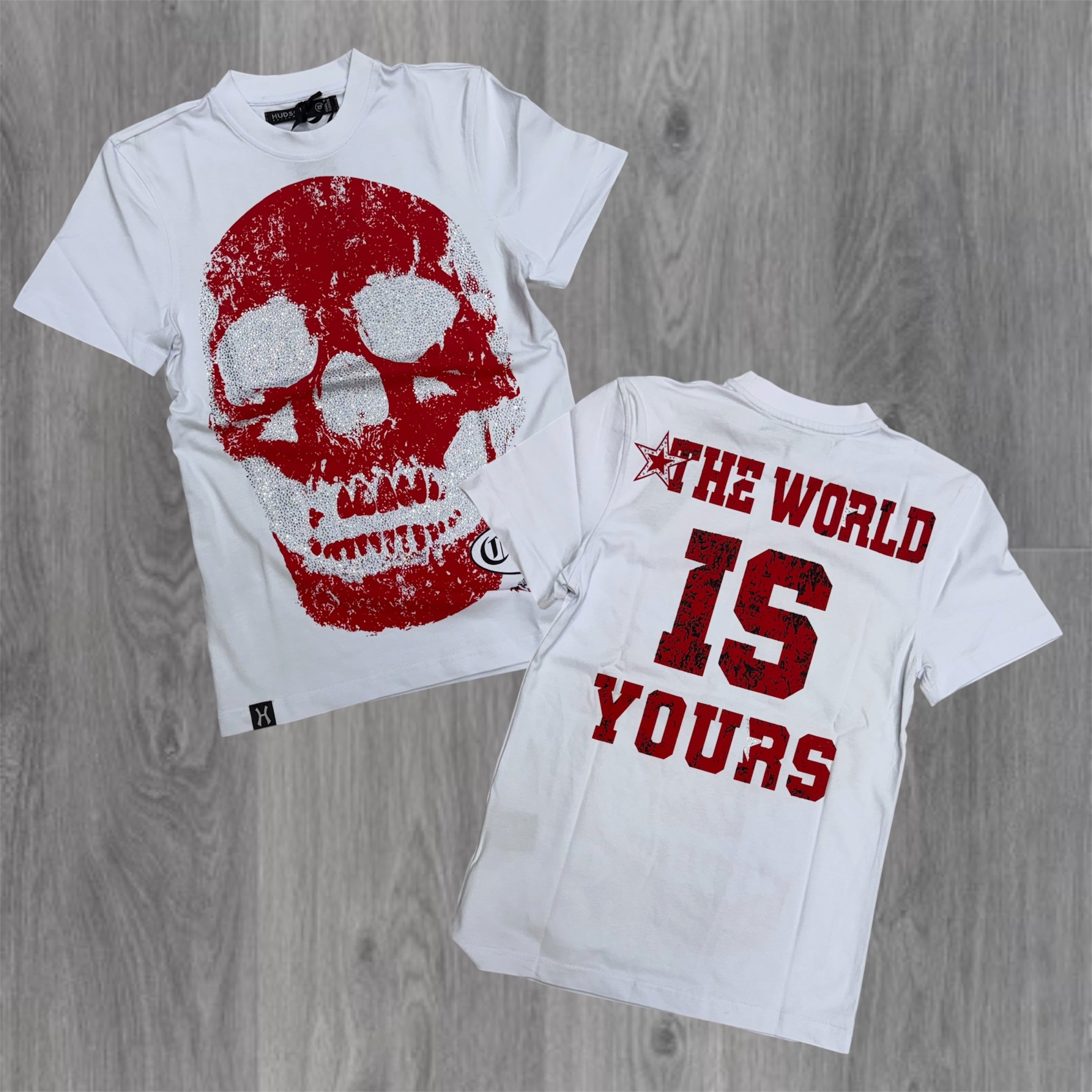 HDSN -  Skull Tee - White/Red 667