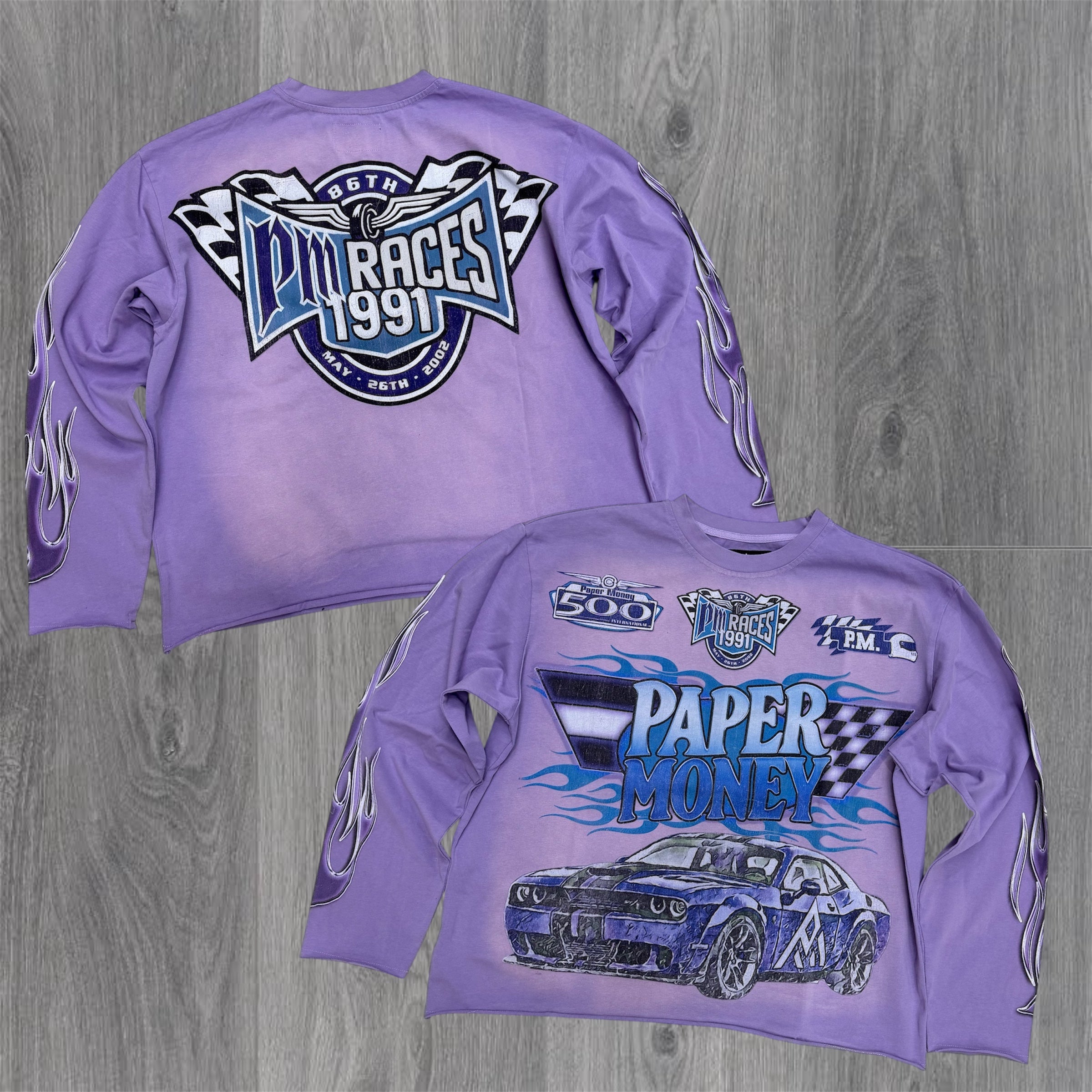 Paper Money - Racing L/S Tee - Purple - 3591