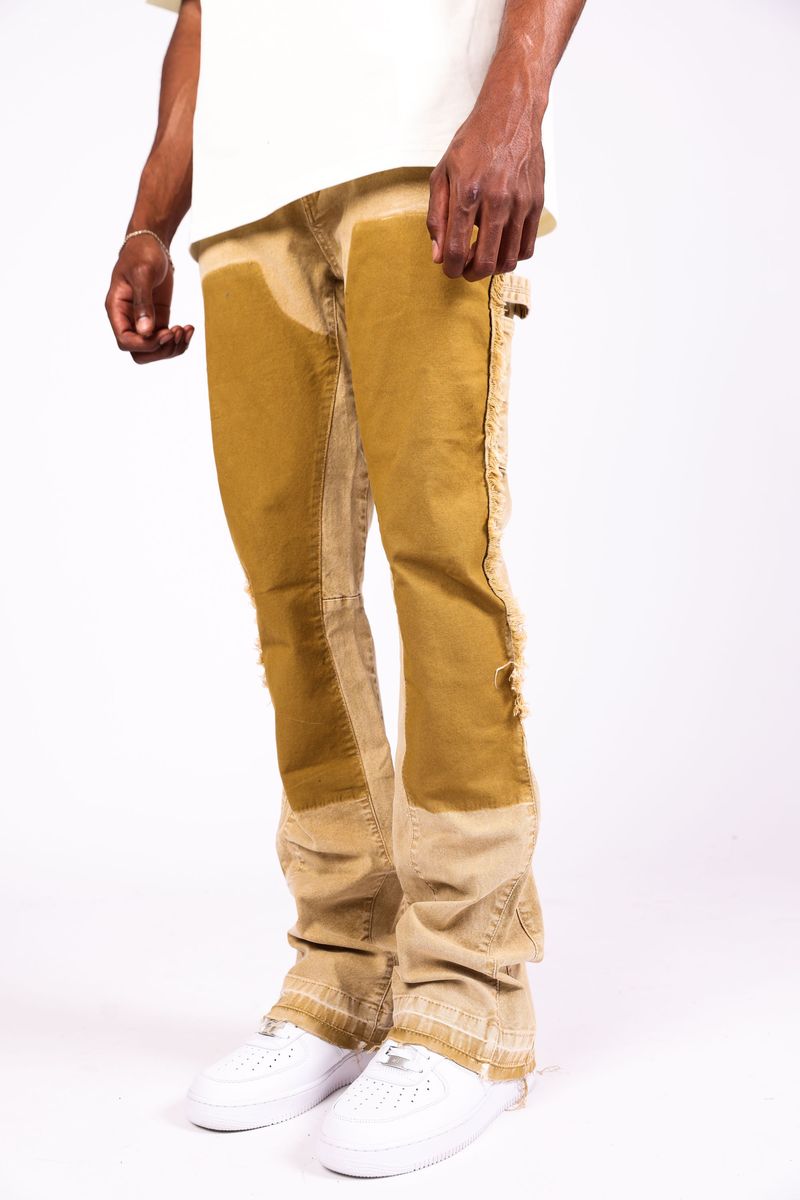 Carpenter stacked Denim khaki 1007