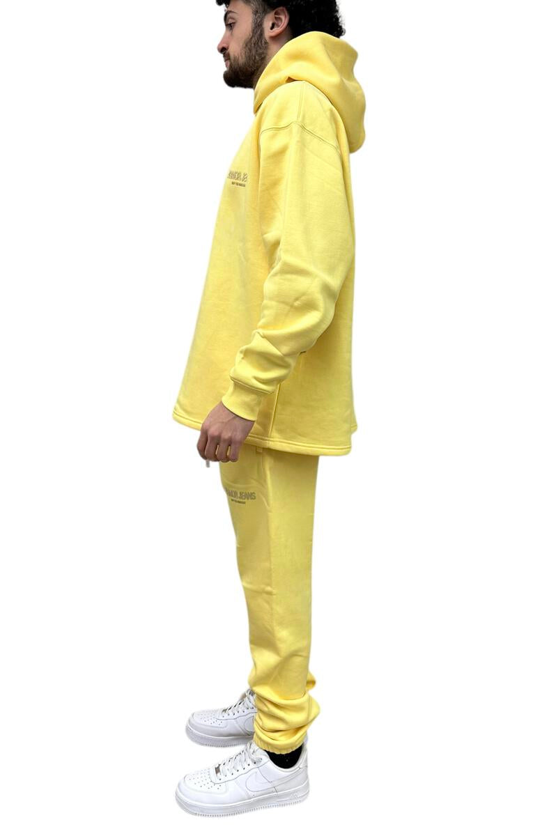 Oversize Hood w Jogger Sweats Yellow 713