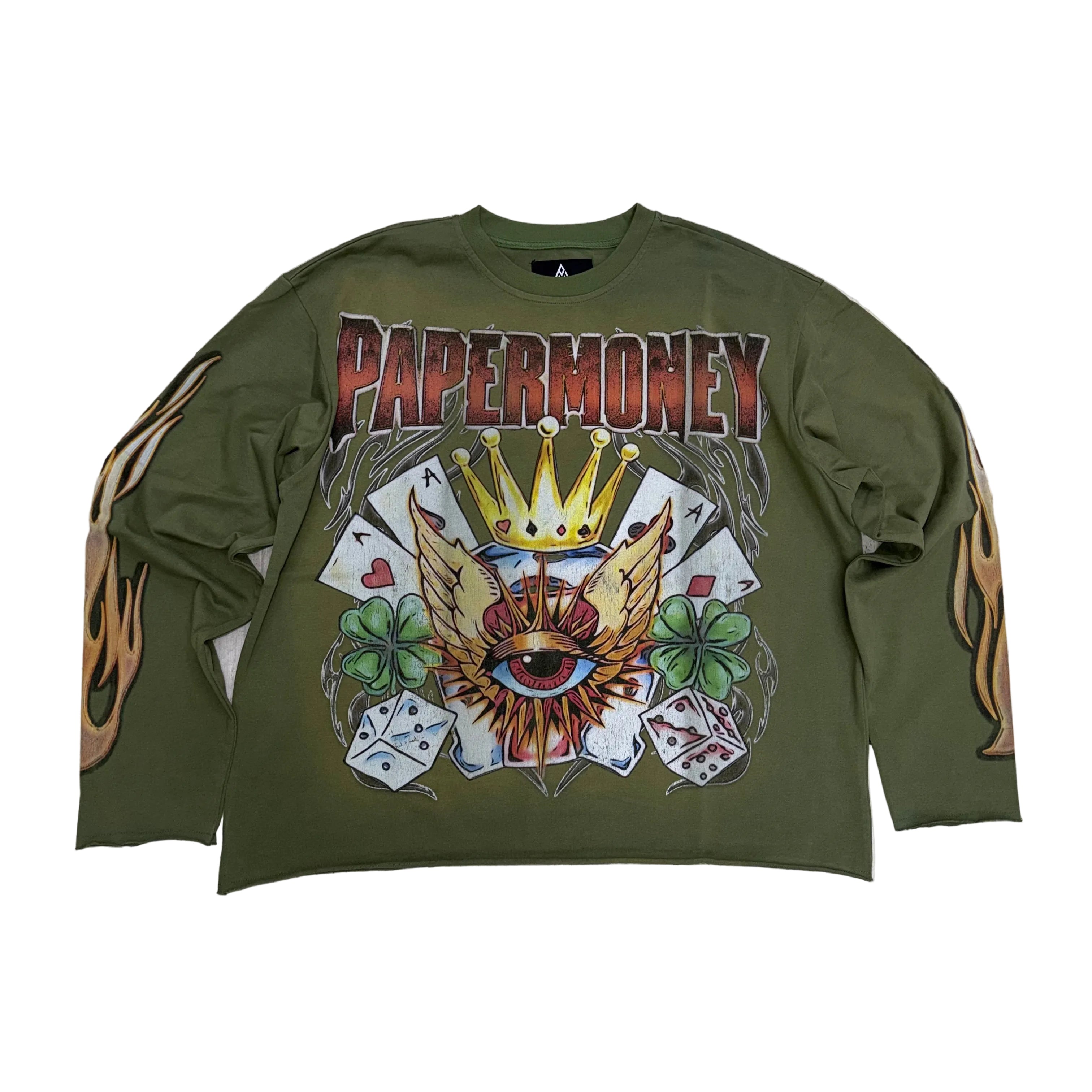 Paper Money - Crown L/S Tee - Green - 3592