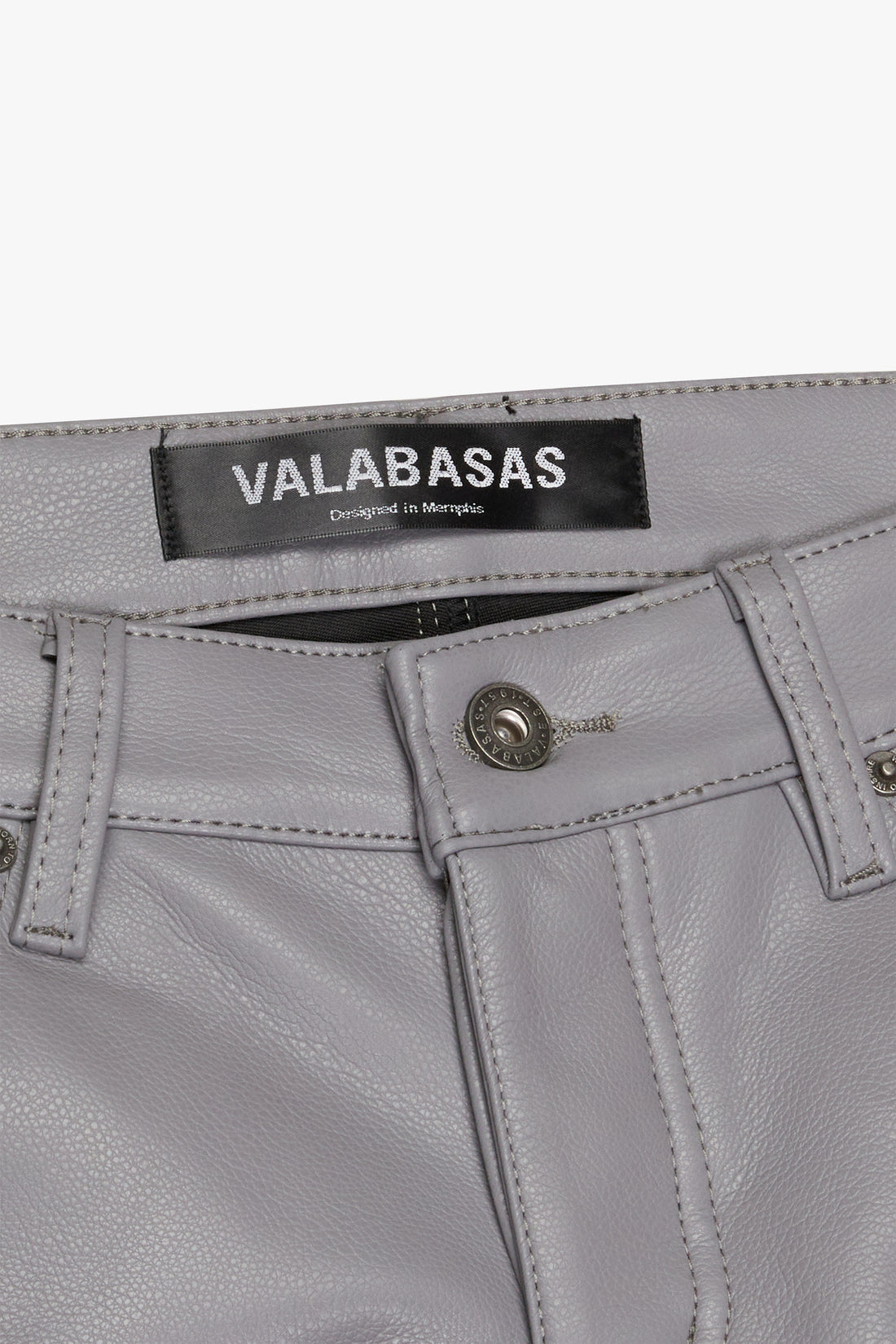 Valabasas JEDI stacked/Skinny pu Leather Pants Grey 1004