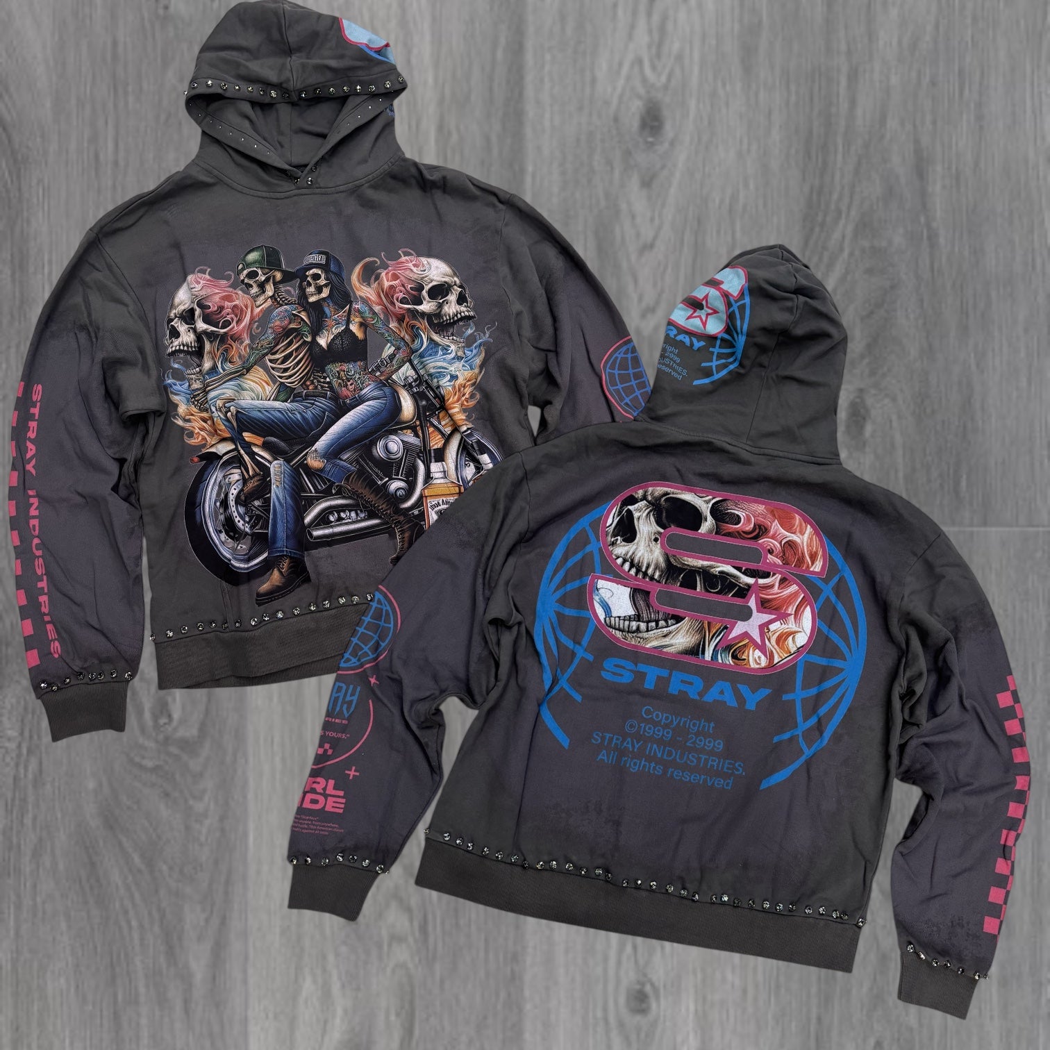 Stray - ROSES DUO Pullover Hoodie - CHRCL - 1548