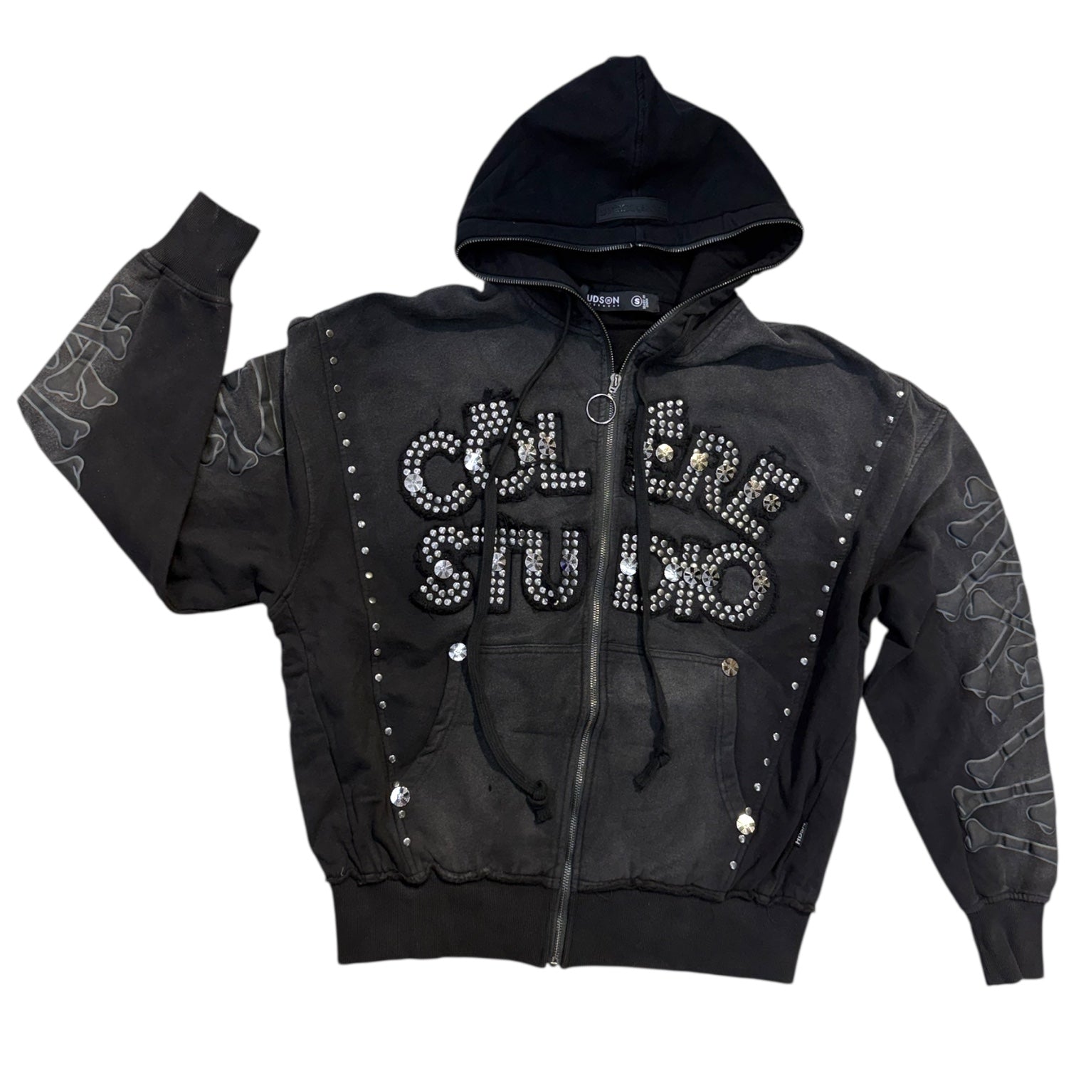 HDSN - COLORE Studs Zip Hoodie - BLK - 619