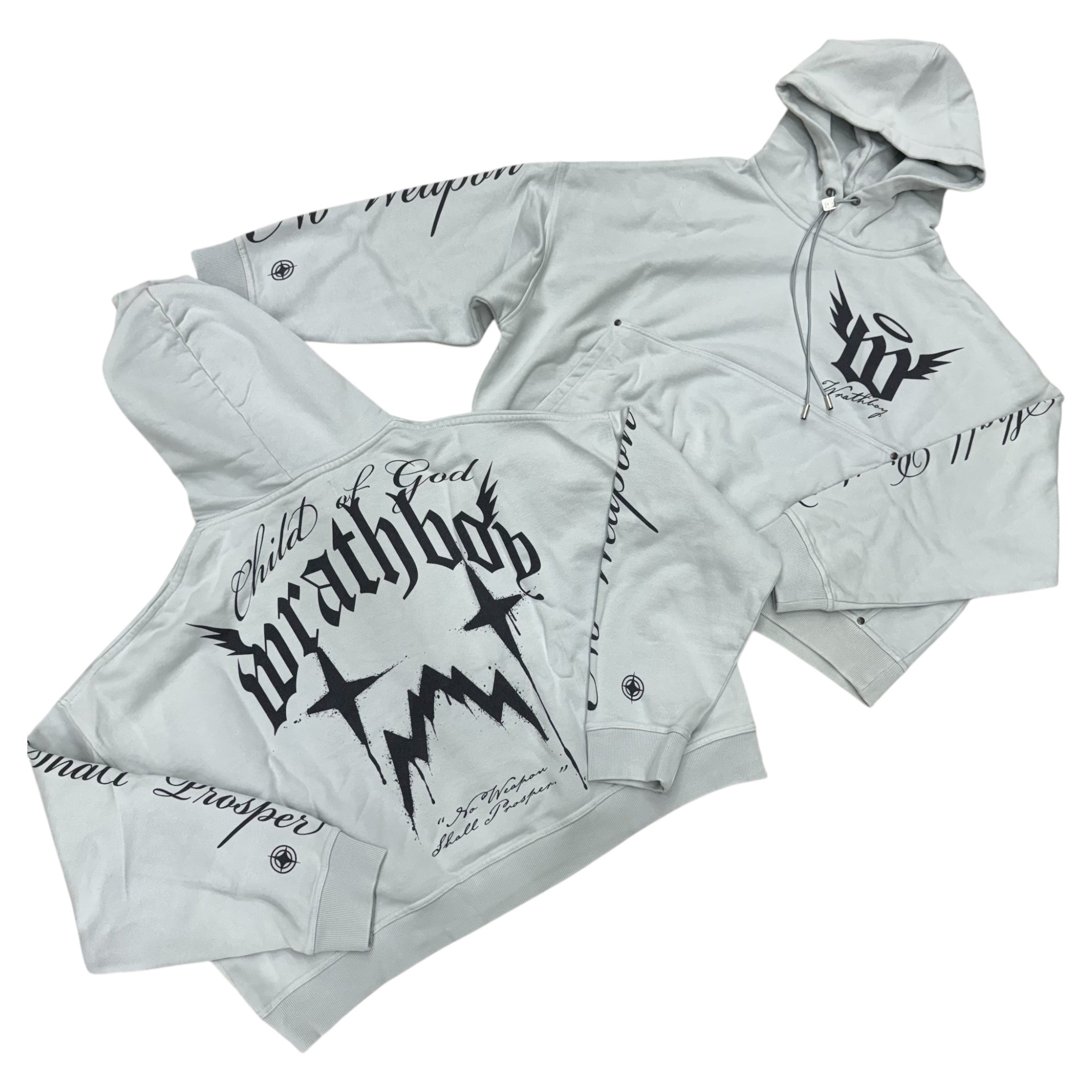 WrathBoy child of God cropped Hoodie Grey 078