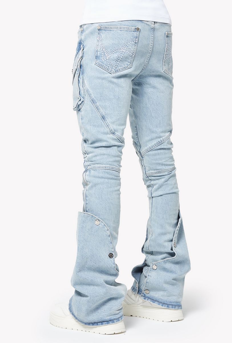 GUAPI - Stacked Coffin Arc Denim - Aqua Blue