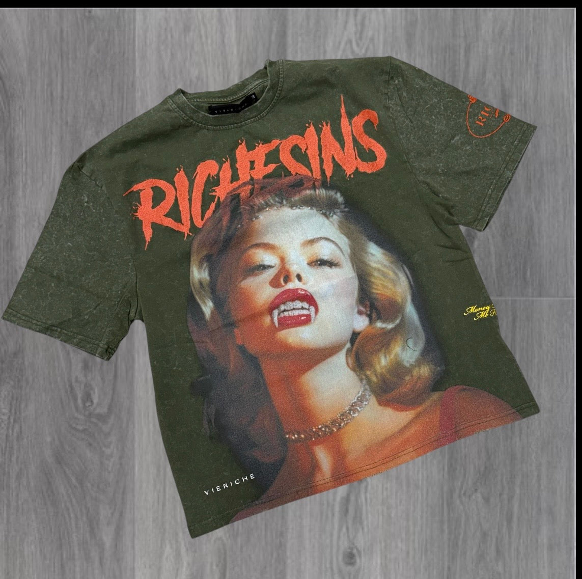 VR - Rich sins T-shirt - Olive 2034