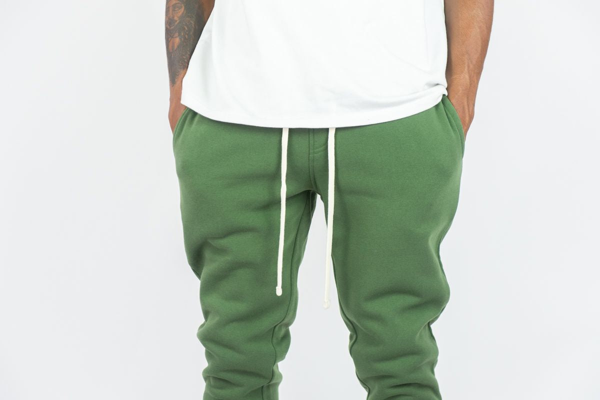 Rebel Stacked Flare Sweat Pants Olive 475