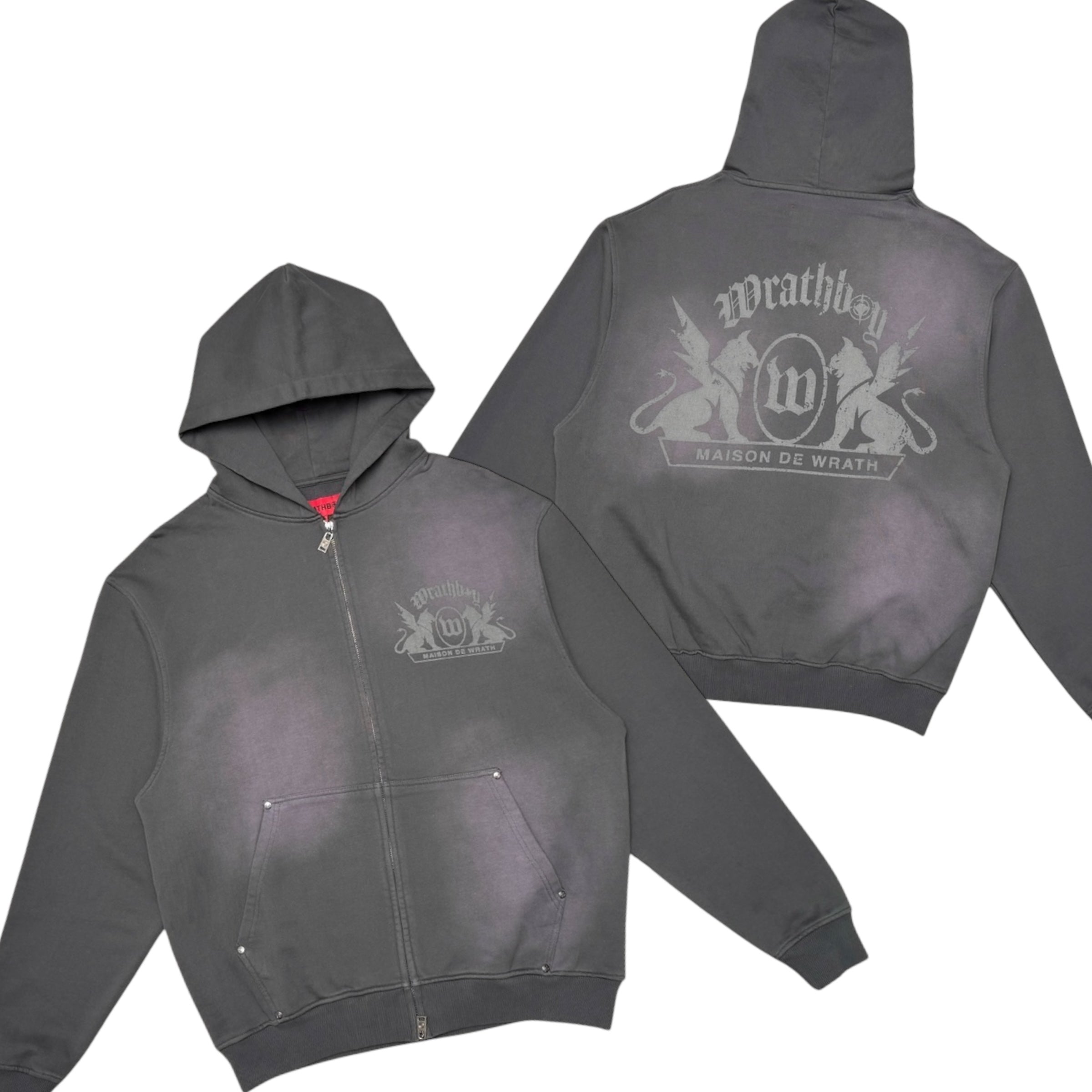 WRATHBOY - Maison Fade Zip Hoodie - DK.Grey - 099