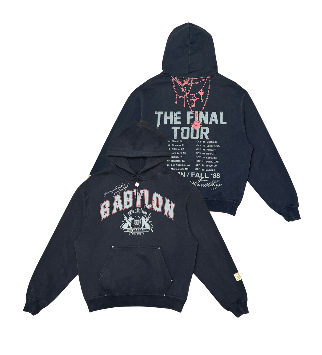 WRATHBOY - Babylon Hoodie - Black - 053