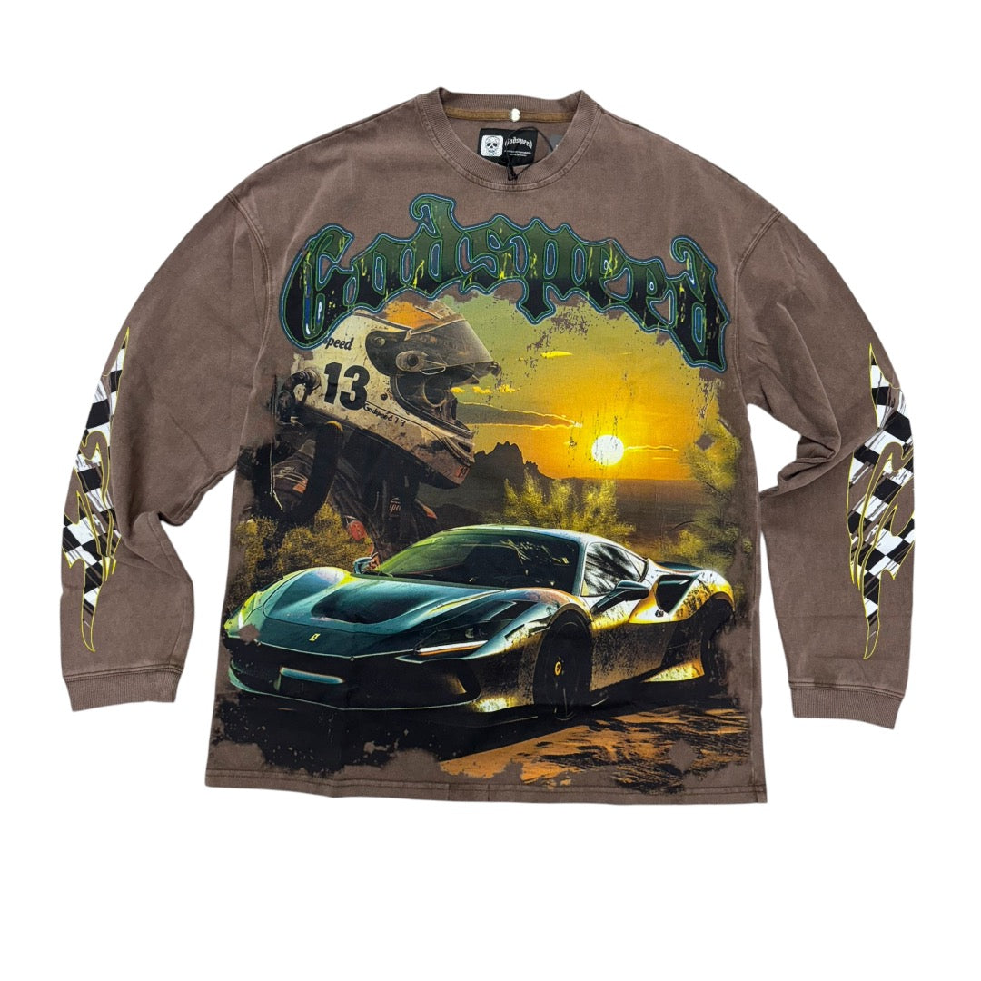 Godspeed SunRise Race Long Sleeve Tee Brown