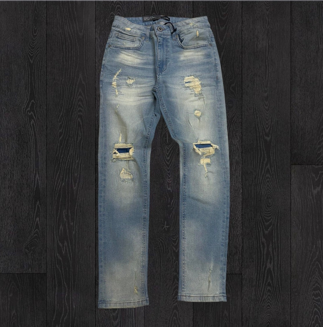 Threads - Slim Fit Distress Denim -Blue wash - 50135 zi