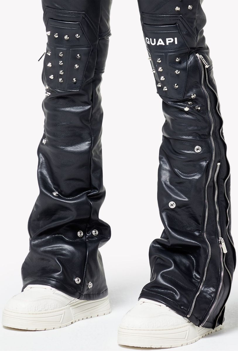 GUAPI - The Black Arc Leather Pants - Black