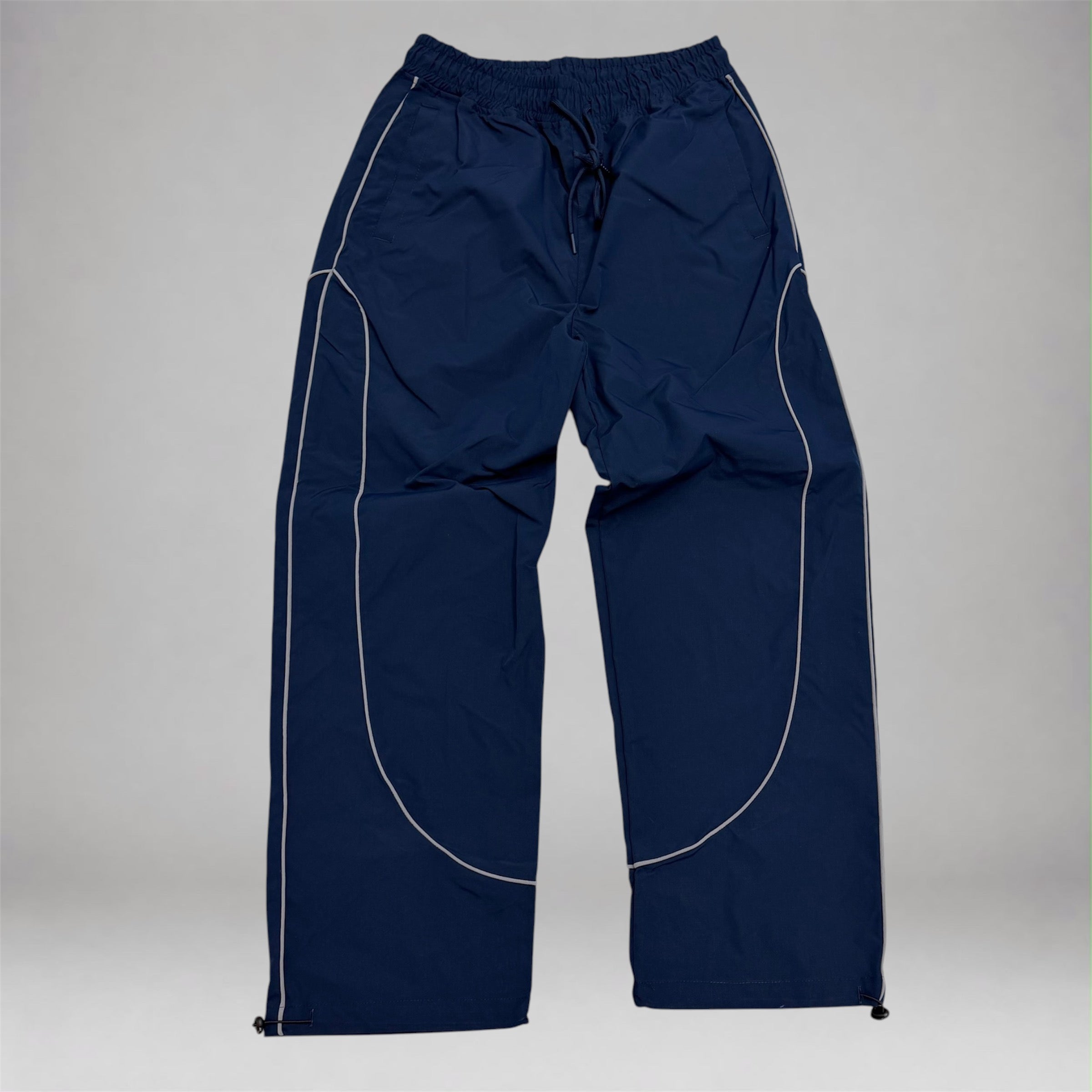 Baruda - Straight Fit Nylon Piping Pants - Navy 430